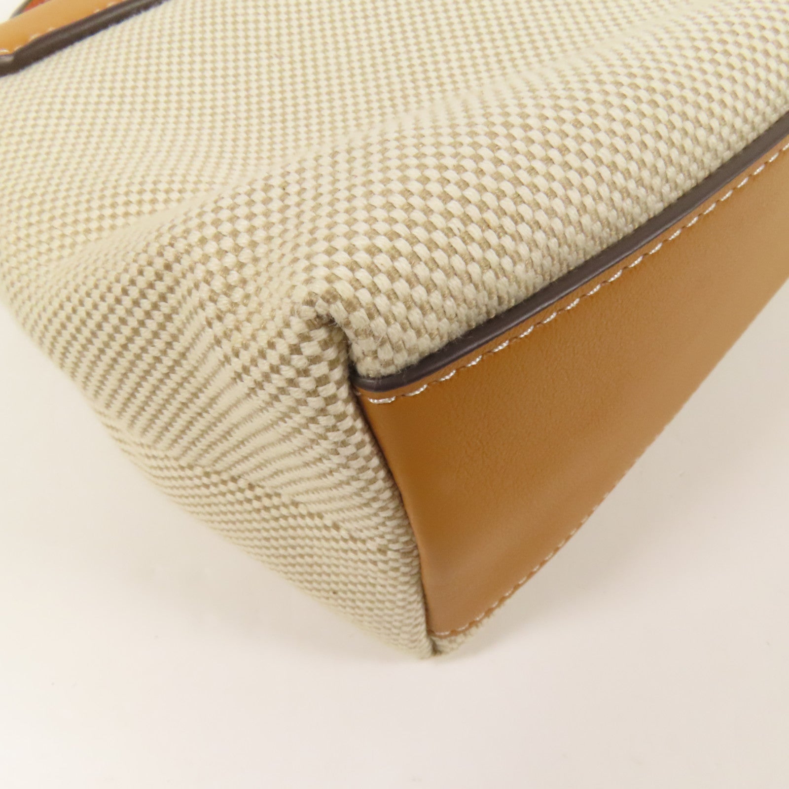 Tory Burch 帆布/皮革2way Shoulder Bag金扣手挽肩背兩用袋