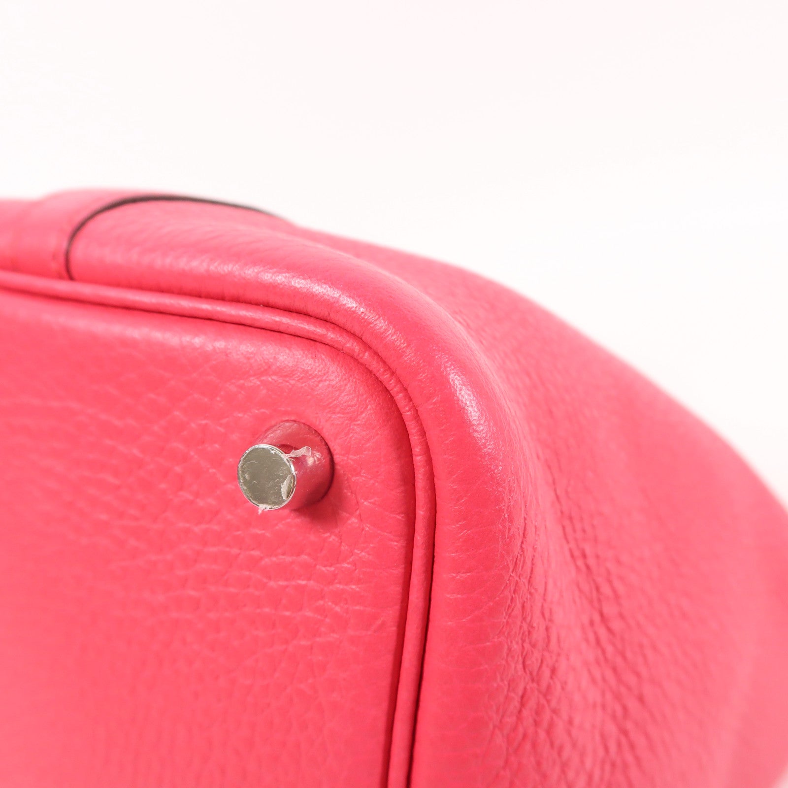HERMES Clemence皮革Picotin PM手挽袋Rose Mexico
