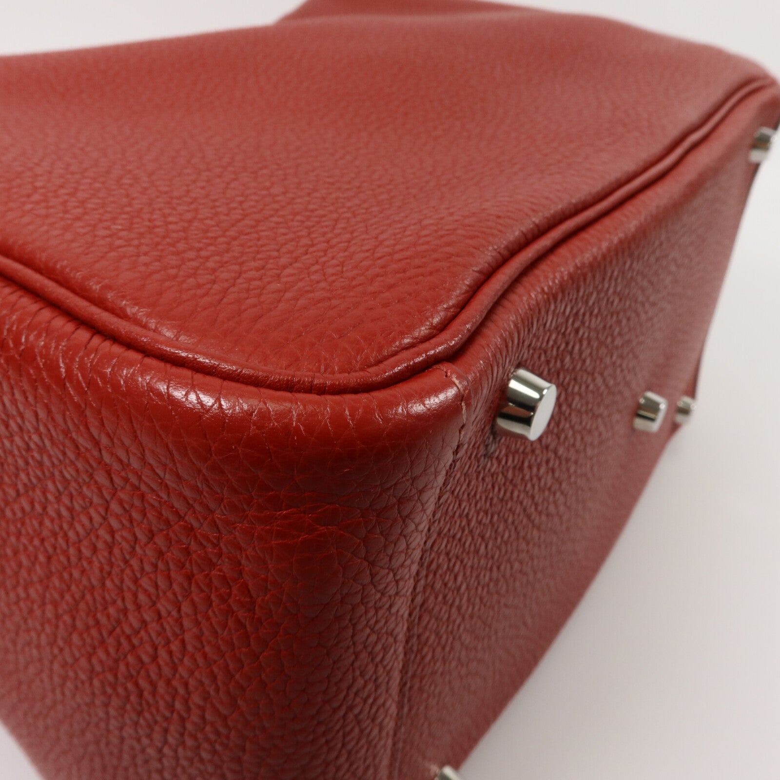 HERMES Clemence皮革Lindy 30手挽肩背兩用袋Rouge Casaque