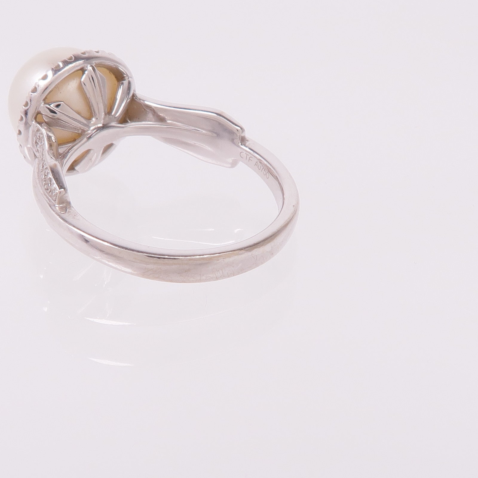 JEWELRY 18K白金Pearl Diamond Ring珍珠/鑽石戒指US#6