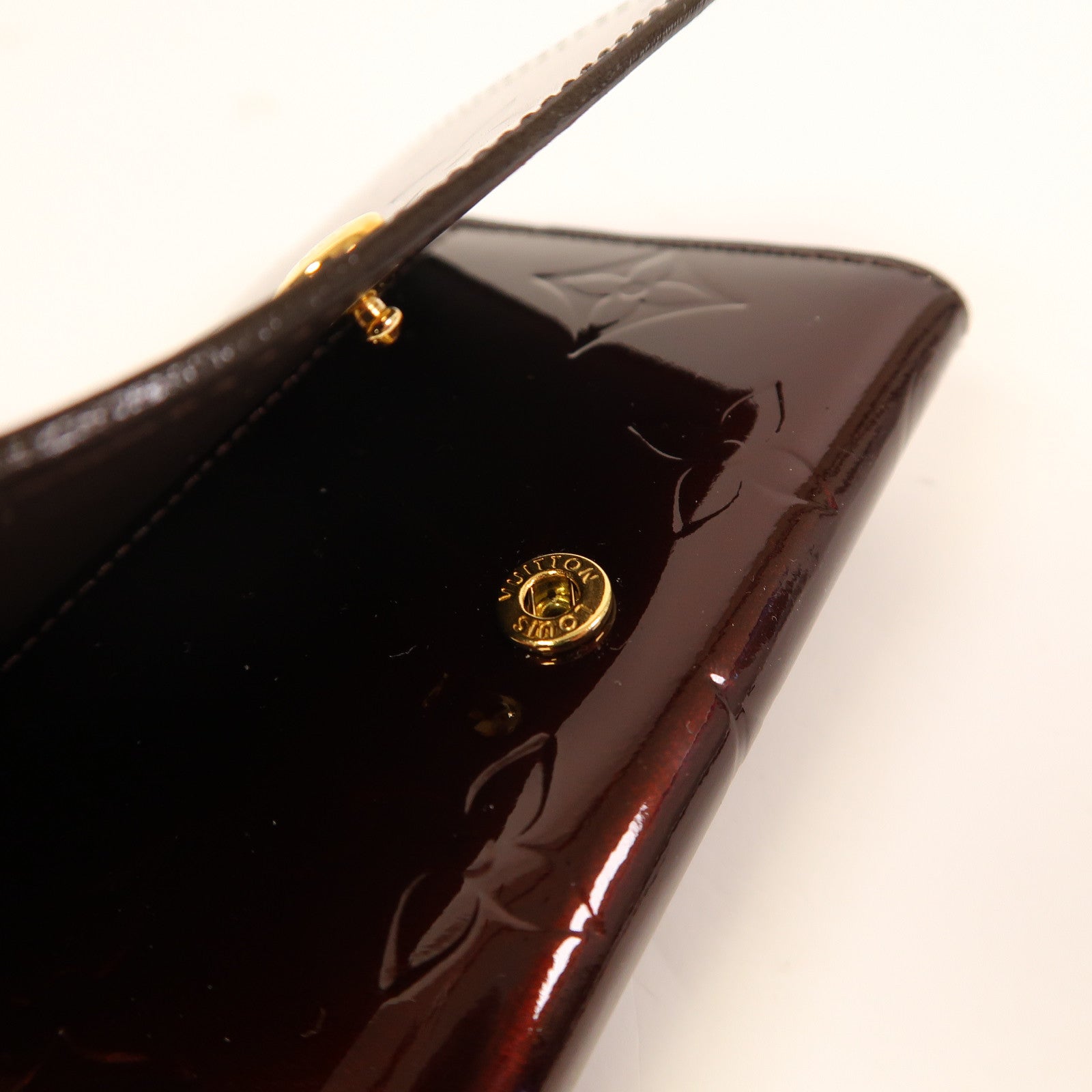 LOUIS VUITTON Monogram Vernis Card Case金扣零錢包紅色