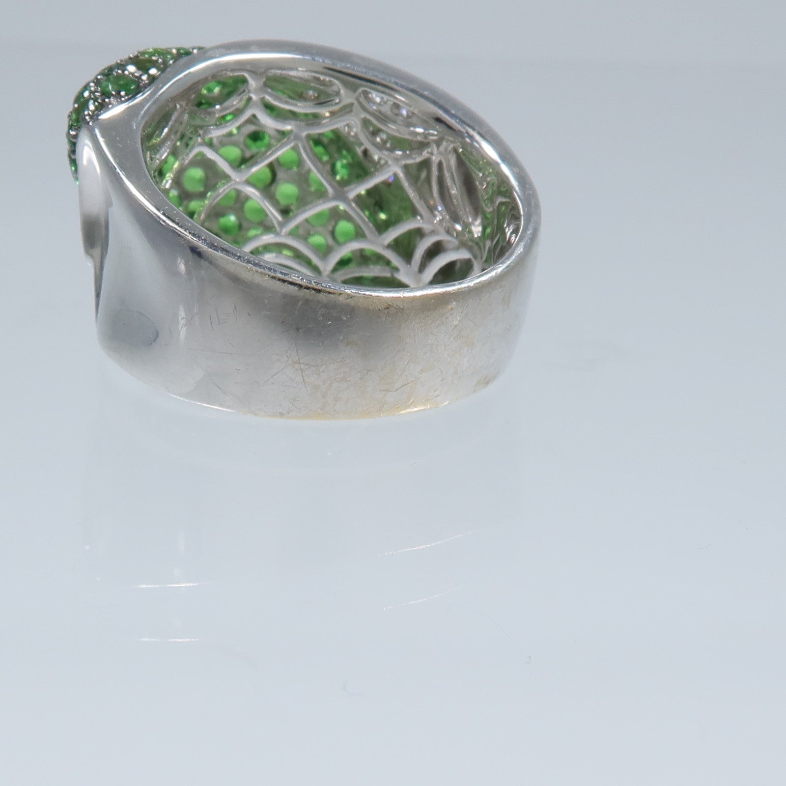 JEWELRY 18K白金Tsavorite Diamond Ring沙弗萊石/鑽石戒指