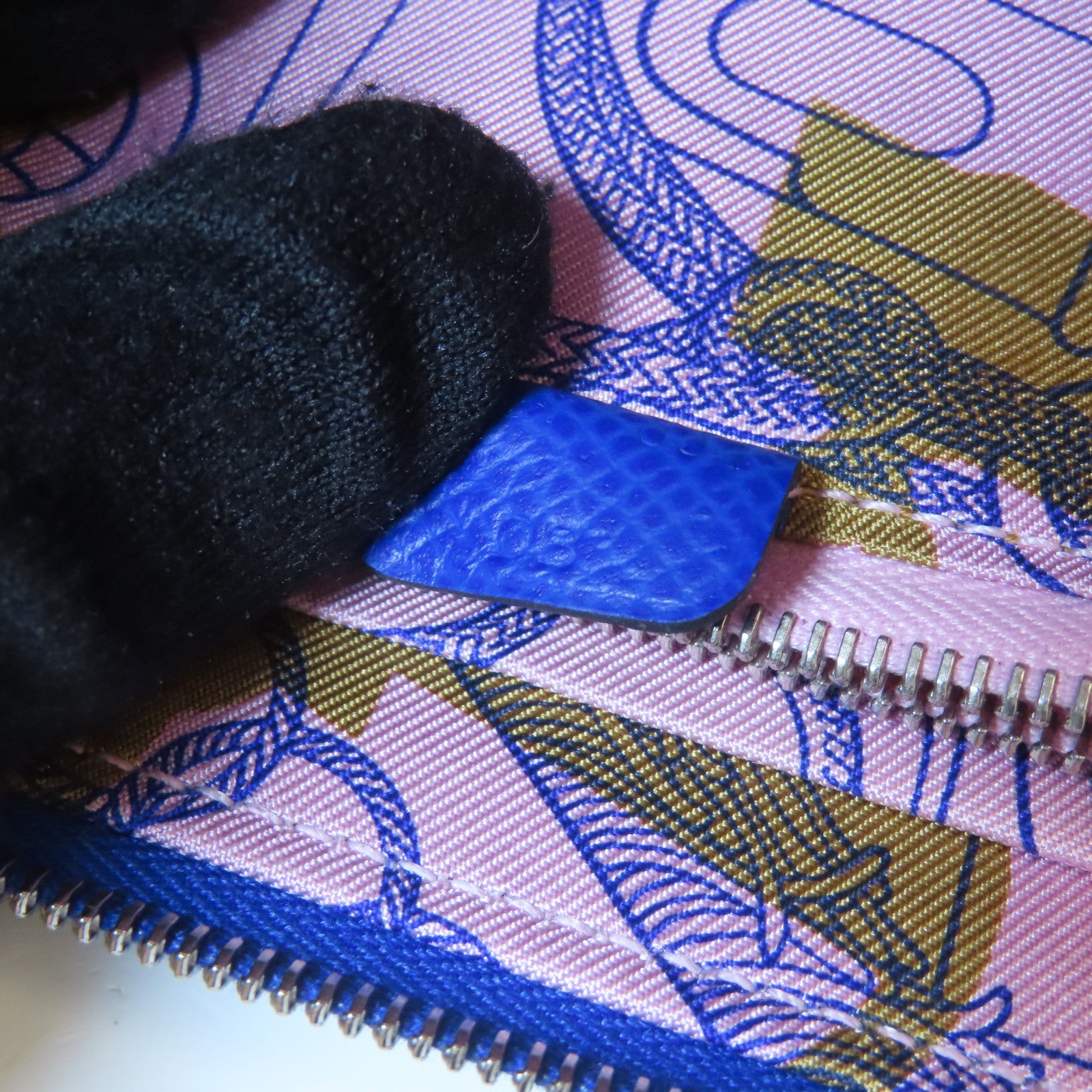 HERMES 【激減優惠】Epsom皮革Silk'In Classique Long Wallet銀扣長錢包皇家藍色