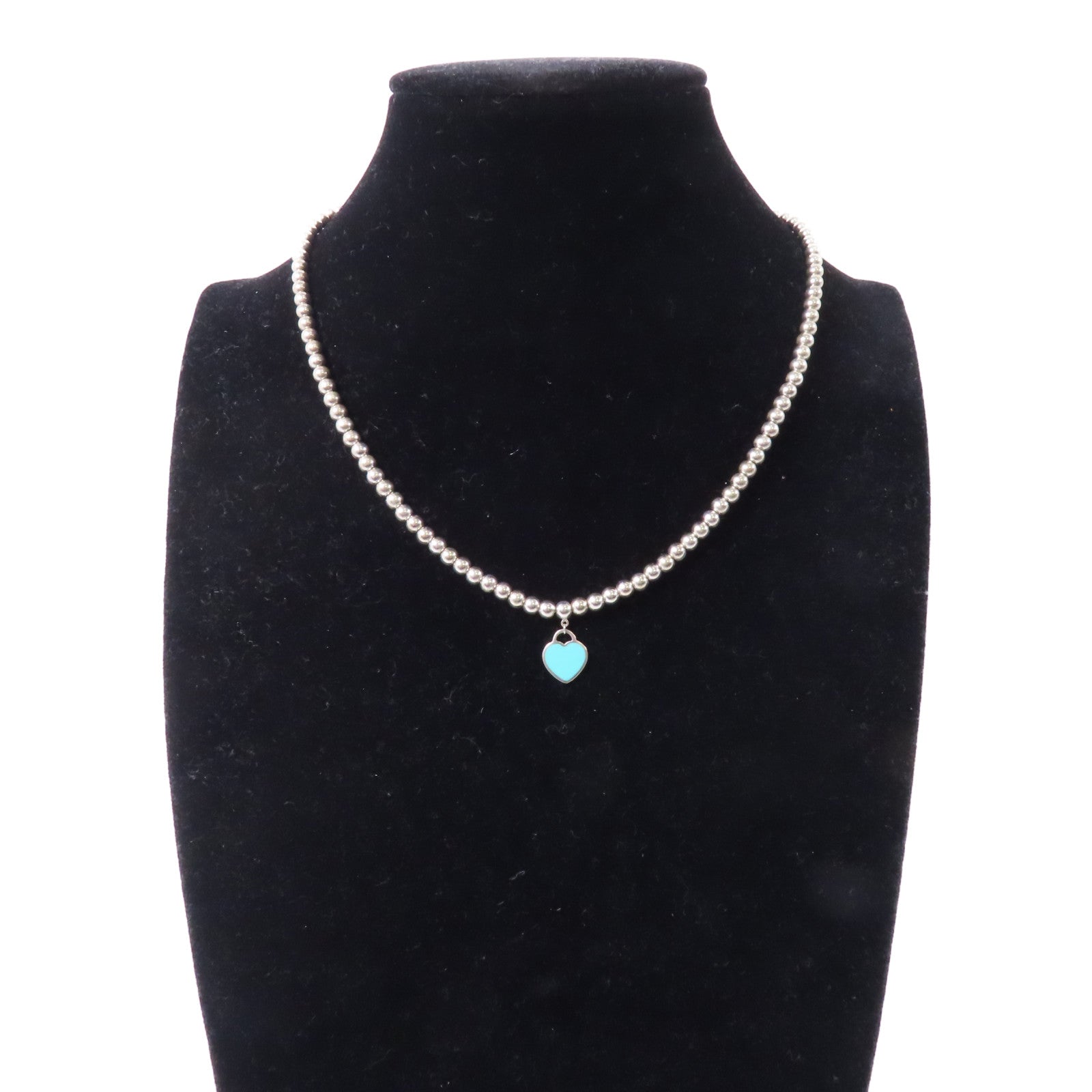 TIFFANY＆CO 925純銀Mini Heart項鍊綠色