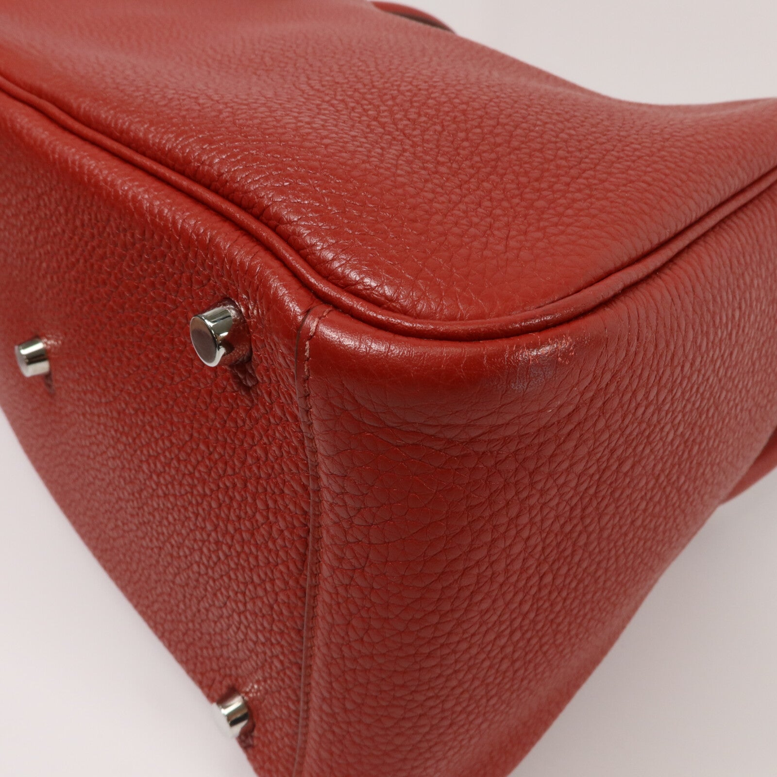 HERMES Clemence皮革Lindy 30手挽肩背兩用袋Rouge Casaque