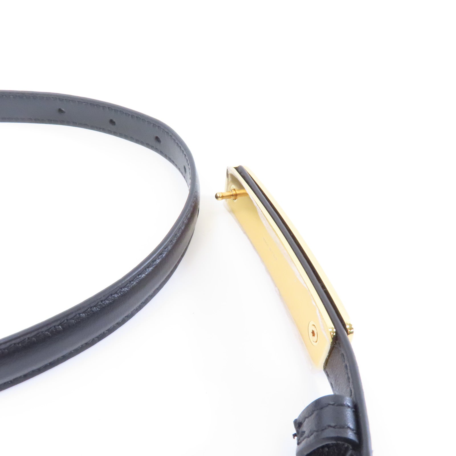 Dior 牛皮皮革Belt 75cm金扣皮帶黑色