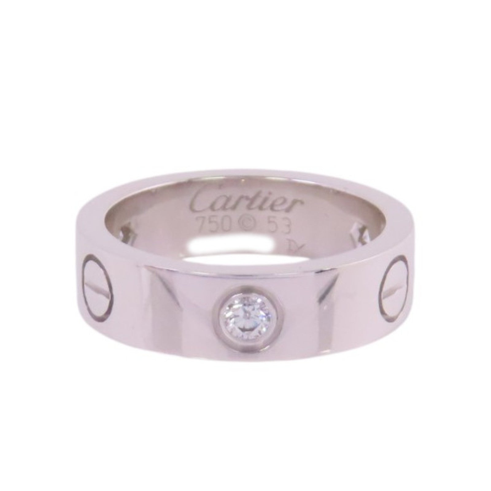 CARTIER 18K白金/鑽石Love Ring 3P Diamond Ring戒指Cartier#53/US#6.25