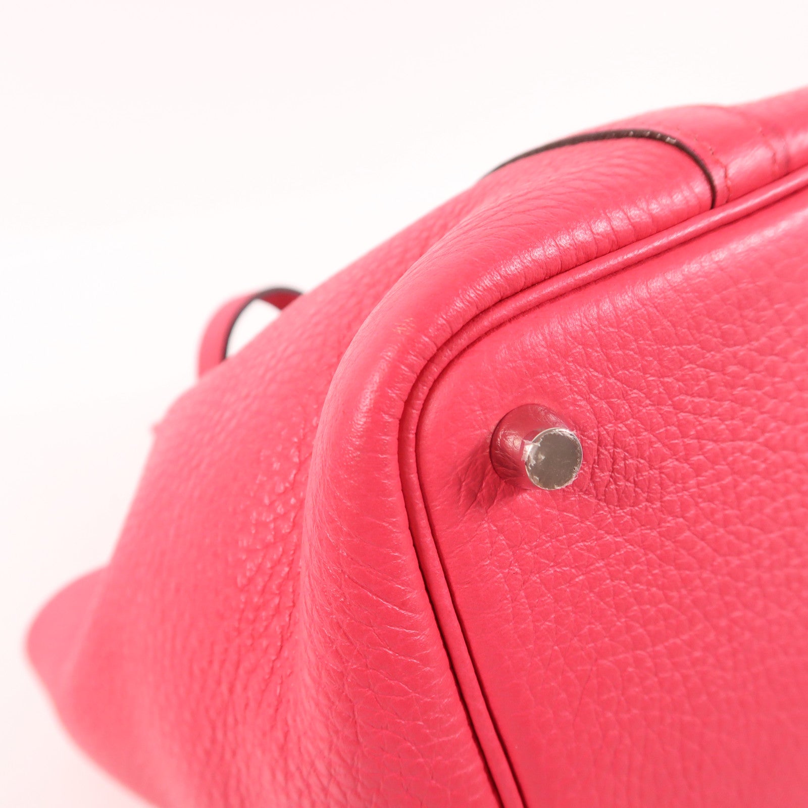 HERMES Clemence皮革Picotin PM手挽袋Rose Mexico