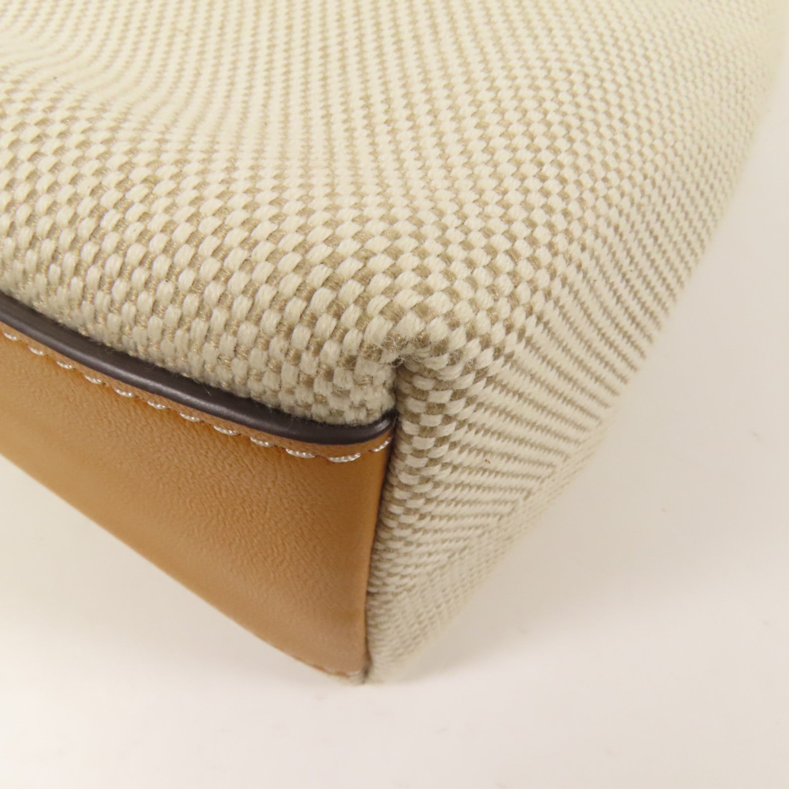 Tory Burch 帆布/皮革2way Shoulder Bag金扣手挽肩背兩用袋