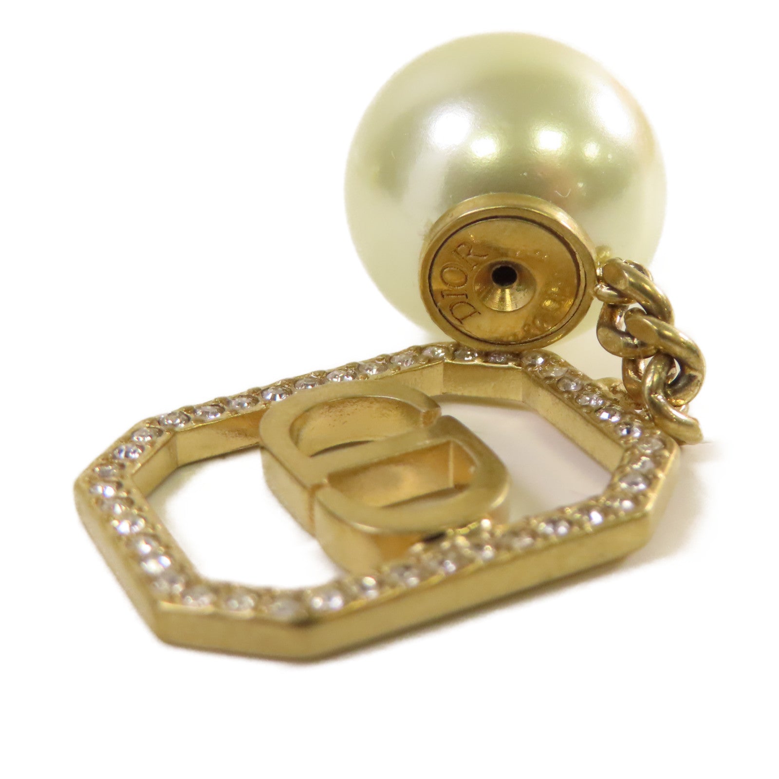 Dior 仿珍珠CD Earrings耳環珍珠色/金色
