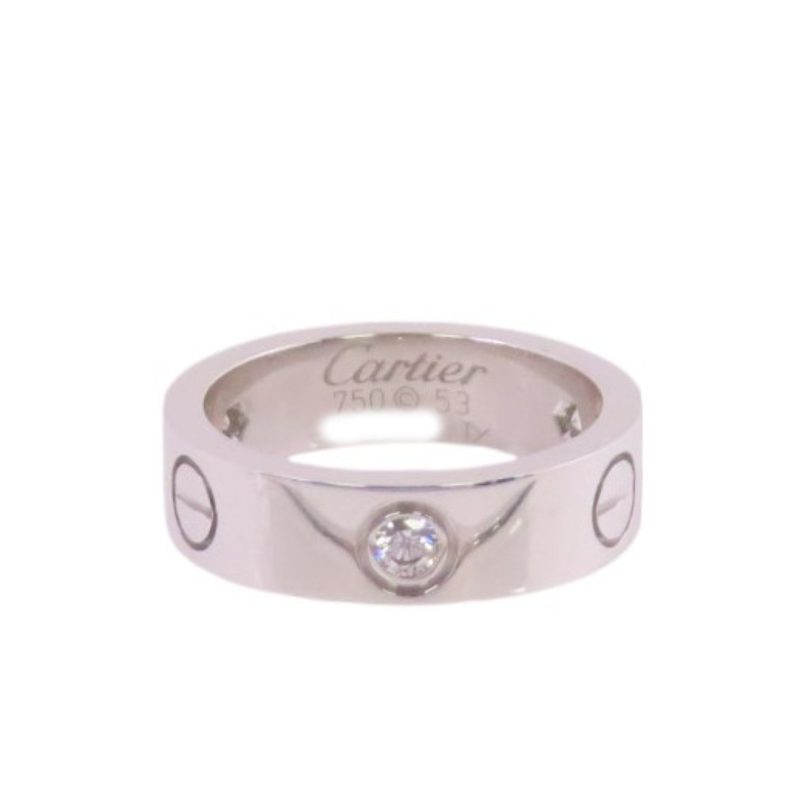 CARTIER 18K白金/鑽石Love Ring 3P Diamond Ring戒指Cartier#53/US#6.25