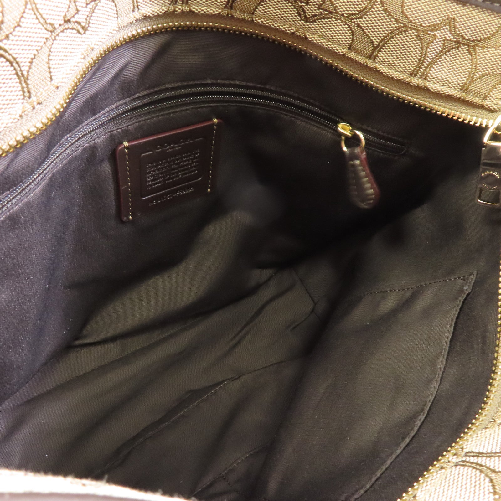 COACH 【激減優惠】帆布Tote Bag金扣手挽袋啡色