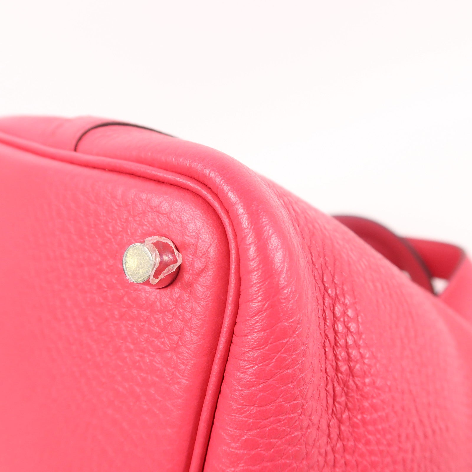 HERMES Clemence皮革Picotin PM手挽袋Rose Mexico