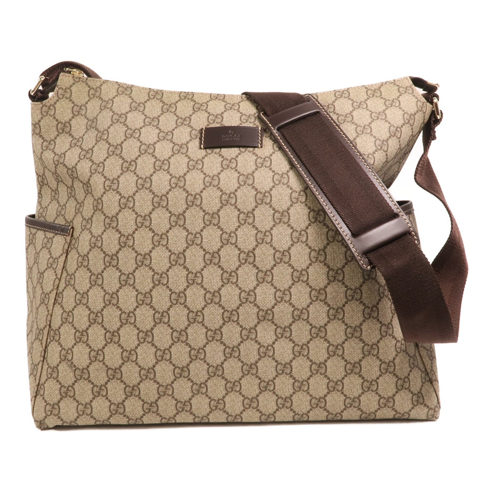 GUCCI 塗層帆布Shoulder Bag金扣肩背袋
