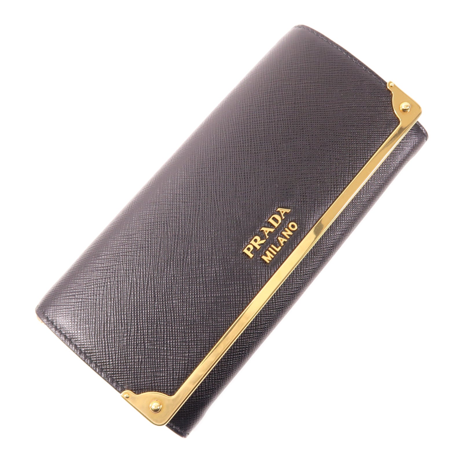 PRADA 牛皮皮革Long Wallet金扣長錢包