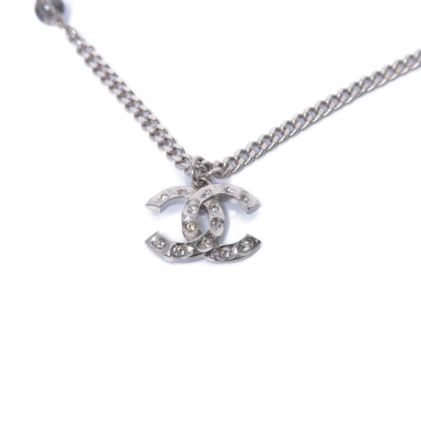 CHANEL 【激減優惠】PVC/金屬Necklace項鍊銀色