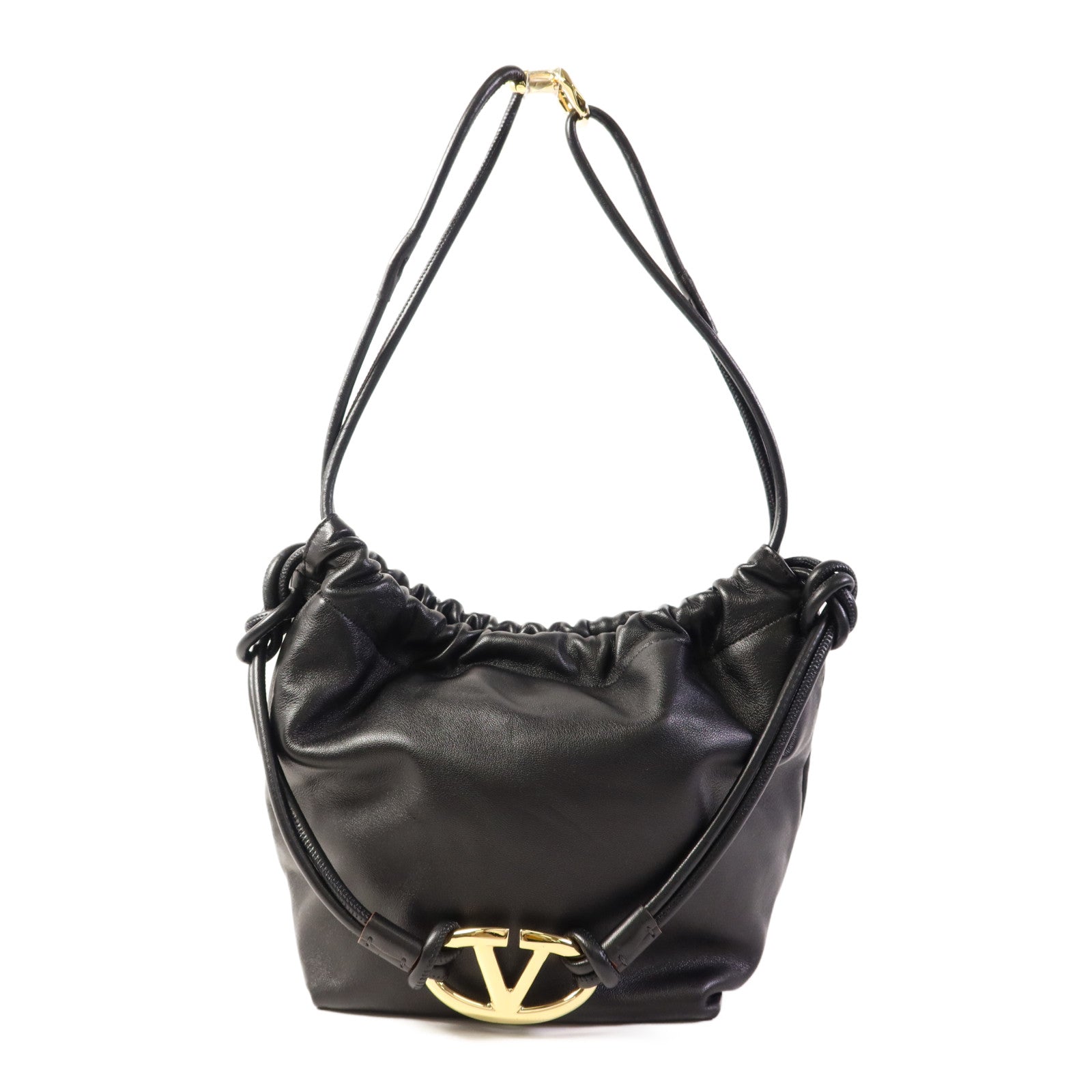 Valentino 羊皮皮革Pour Bucket Bag金扣肩背袋