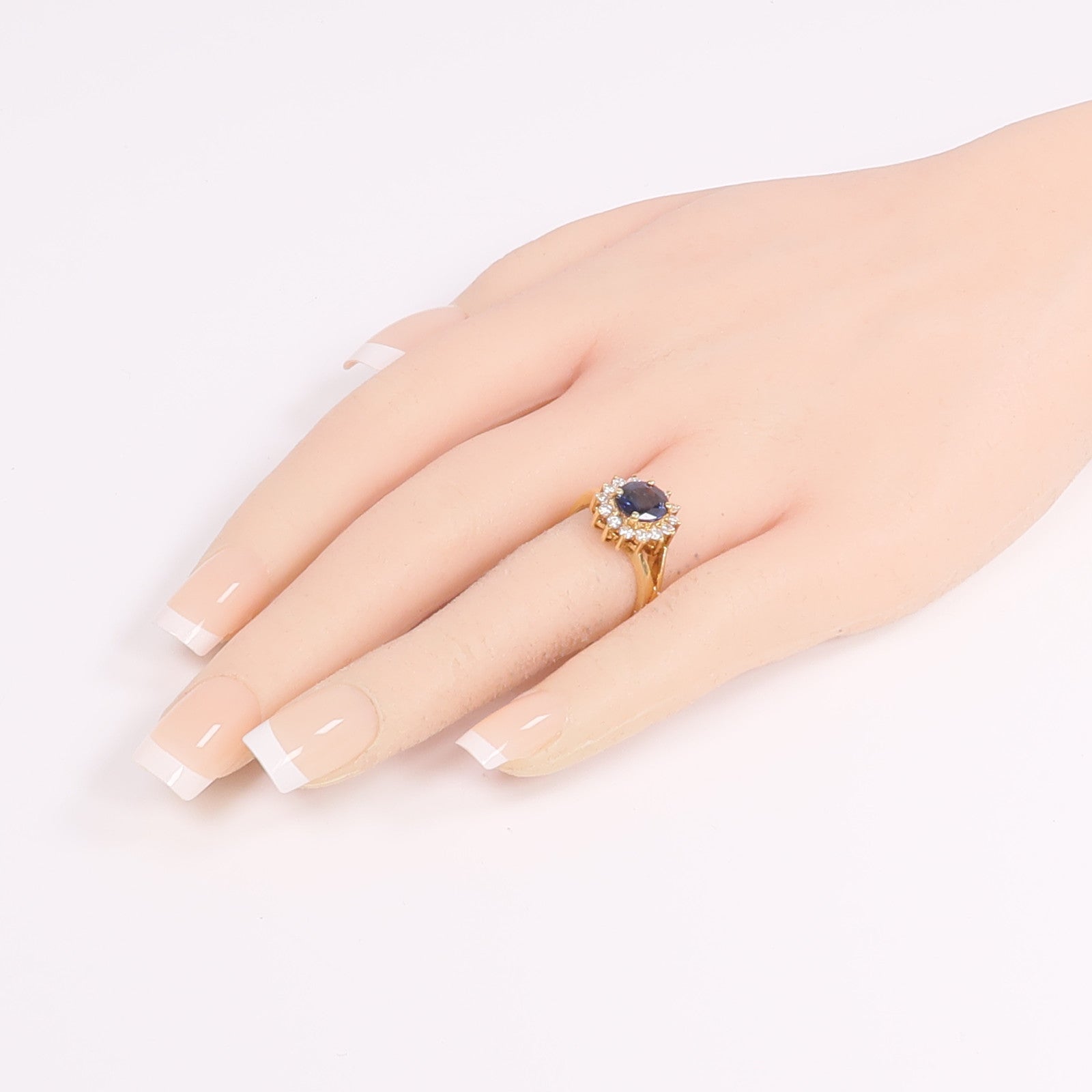 JEWELRY 18K黃金Sapphire Diamond Ring藍寶石/鑽石戒指