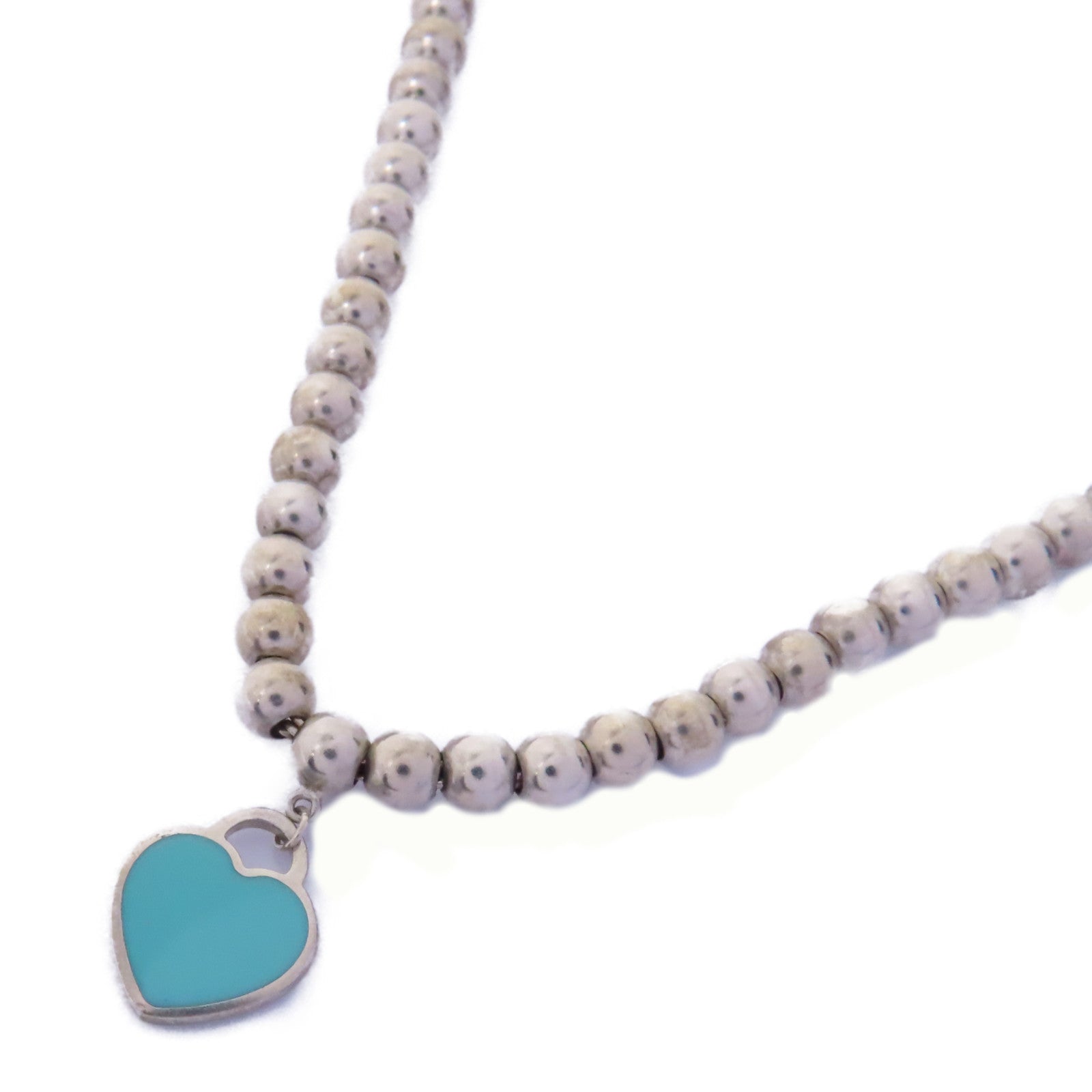 TIFFANY＆CO 925純銀Mini Heart項鍊綠色