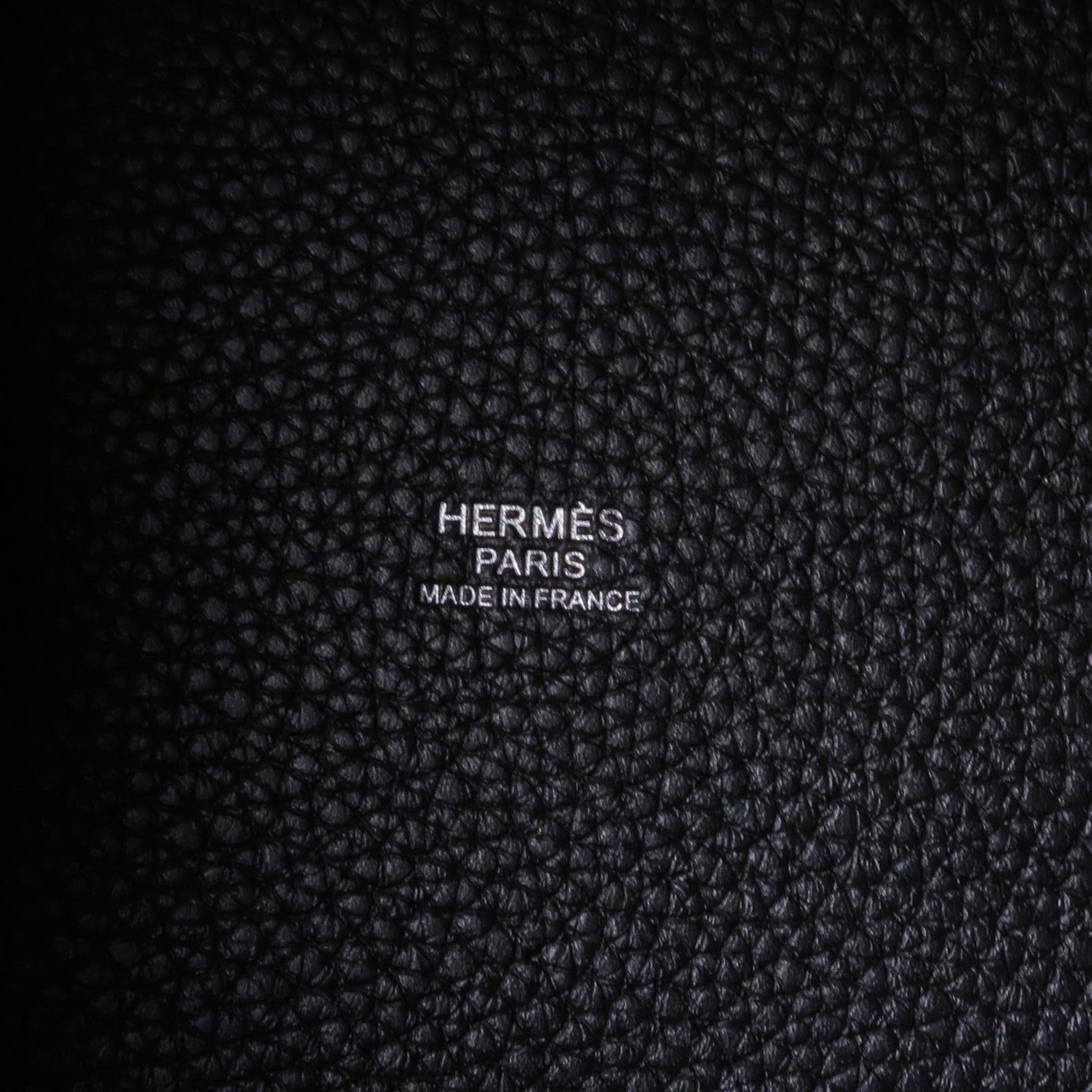 HERMES Clemence皮革Picotin PM銀扣手挽袋89 Noir