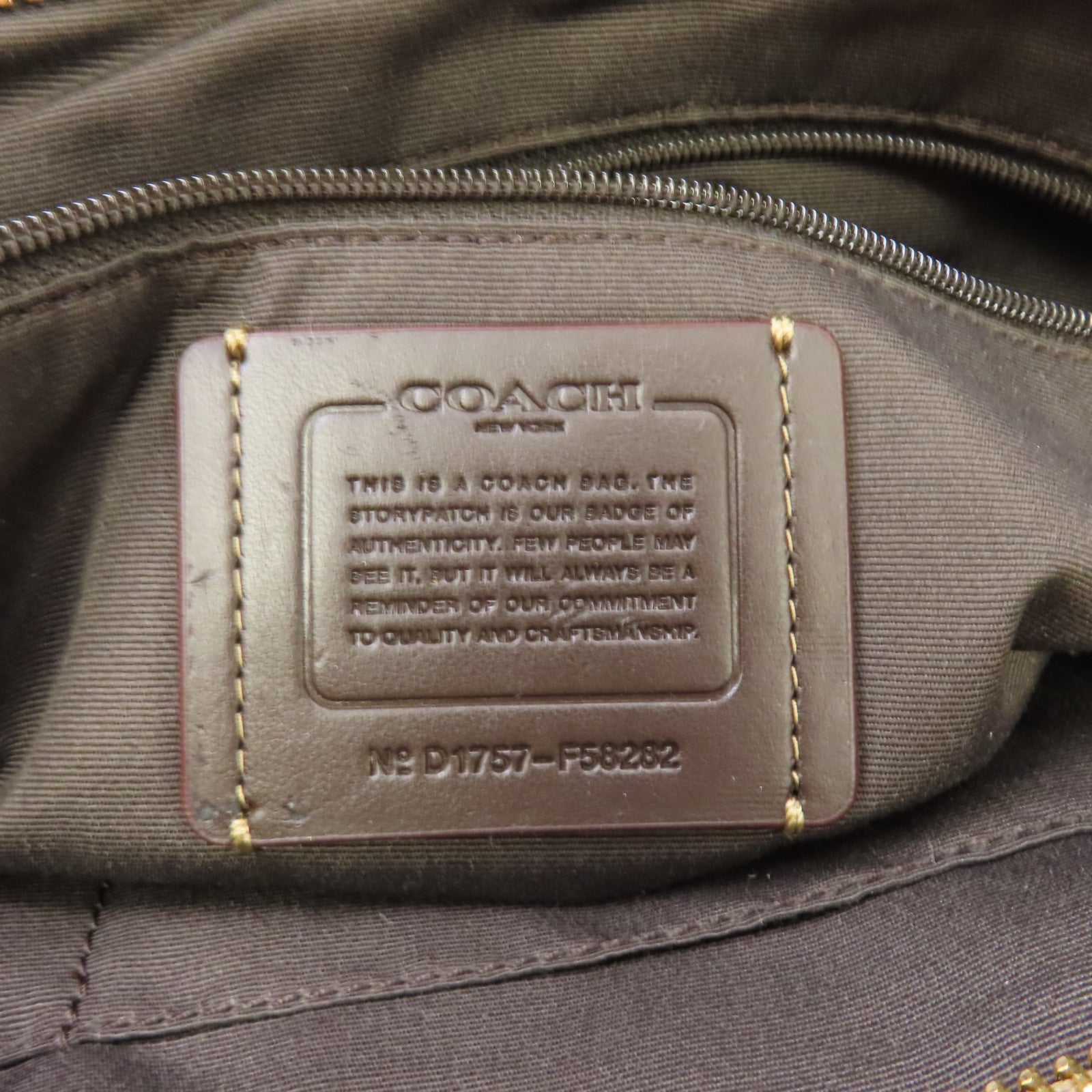 COACH 【激減優惠】帆布Tote Bag金扣手挽袋啡色