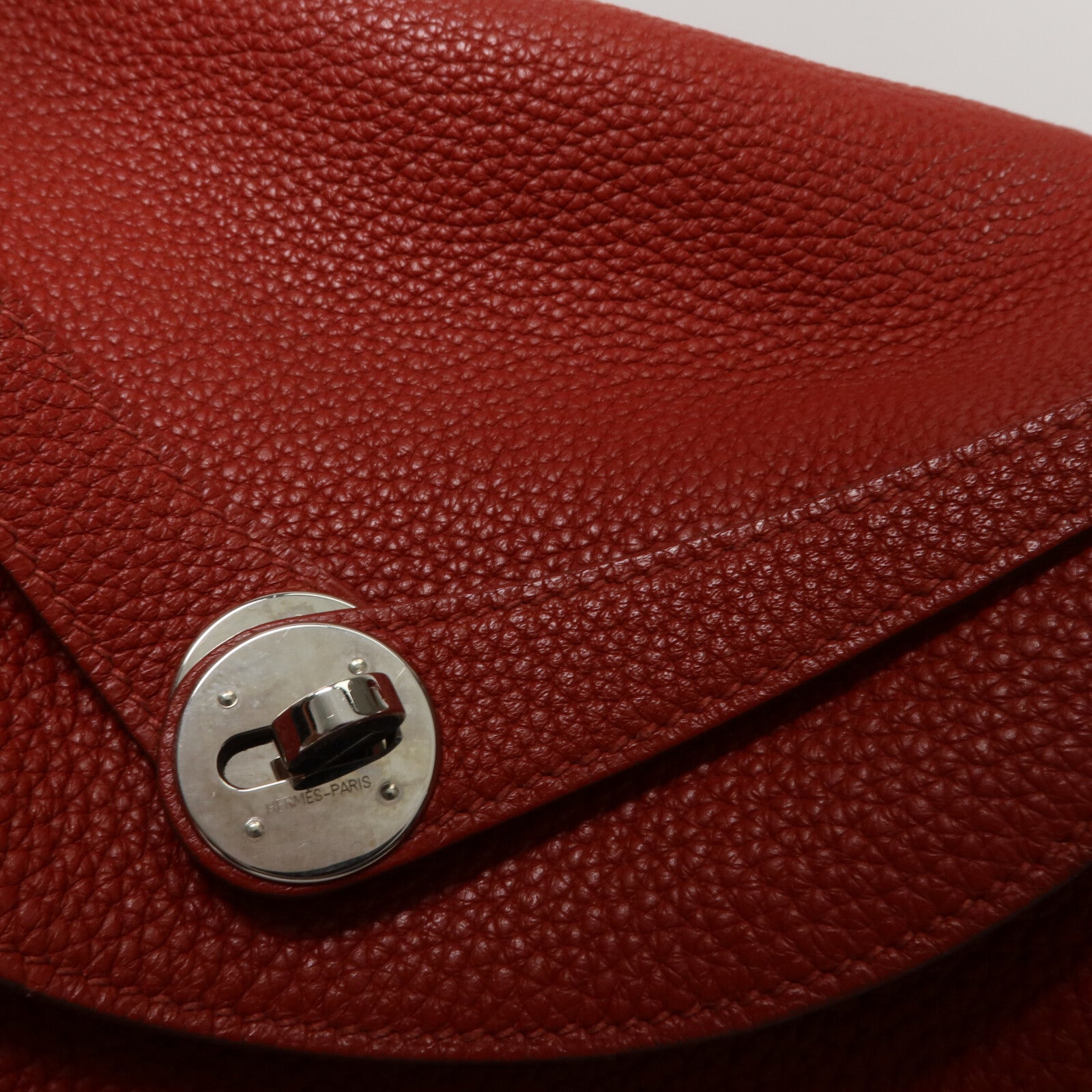 HERMES Clemence皮革Lindy 30手挽肩背兩用袋Rouge Casaque