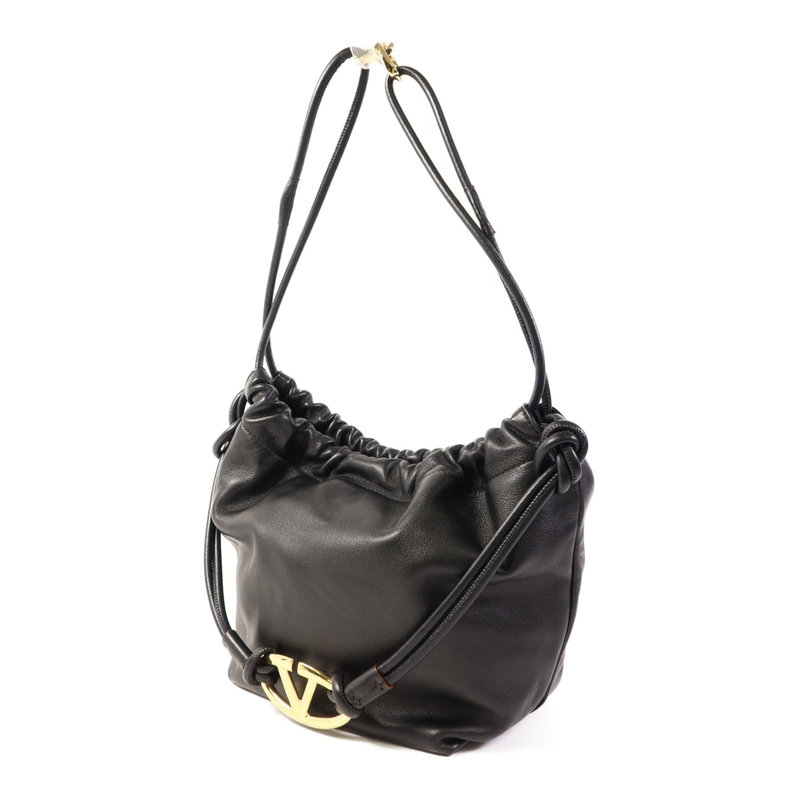 Valentino 羊皮皮革Pour Bucket Bag金扣肩背袋