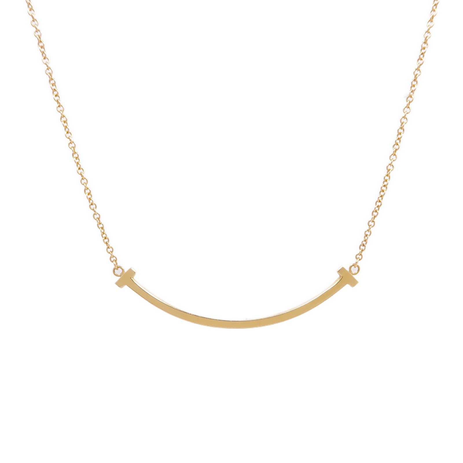 TIFFANY＆CO 18K黃金T Smile Necklace項鍊