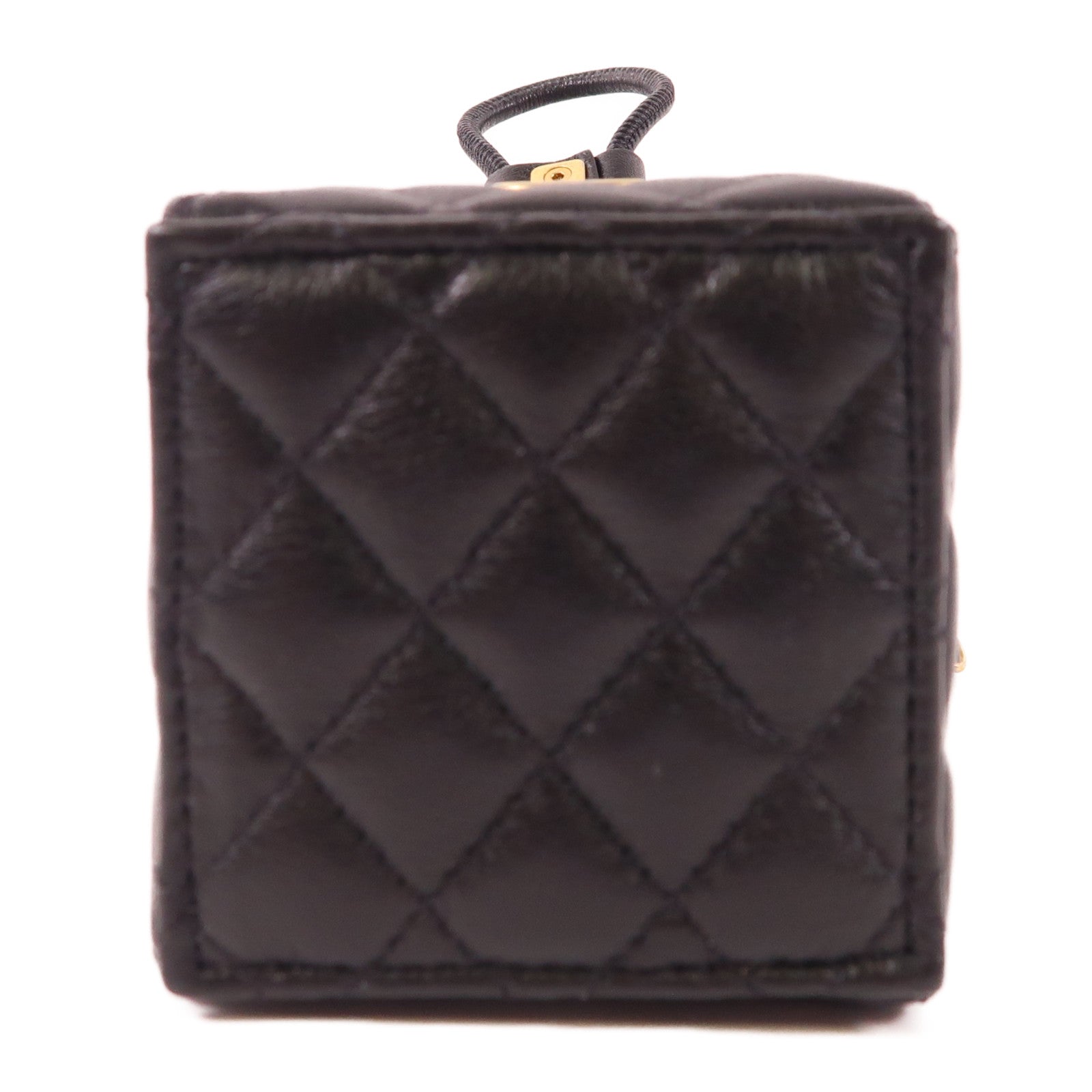 CHANEL 羊皮皮革Mini Bucket Box金扣鏈帶肩背袋