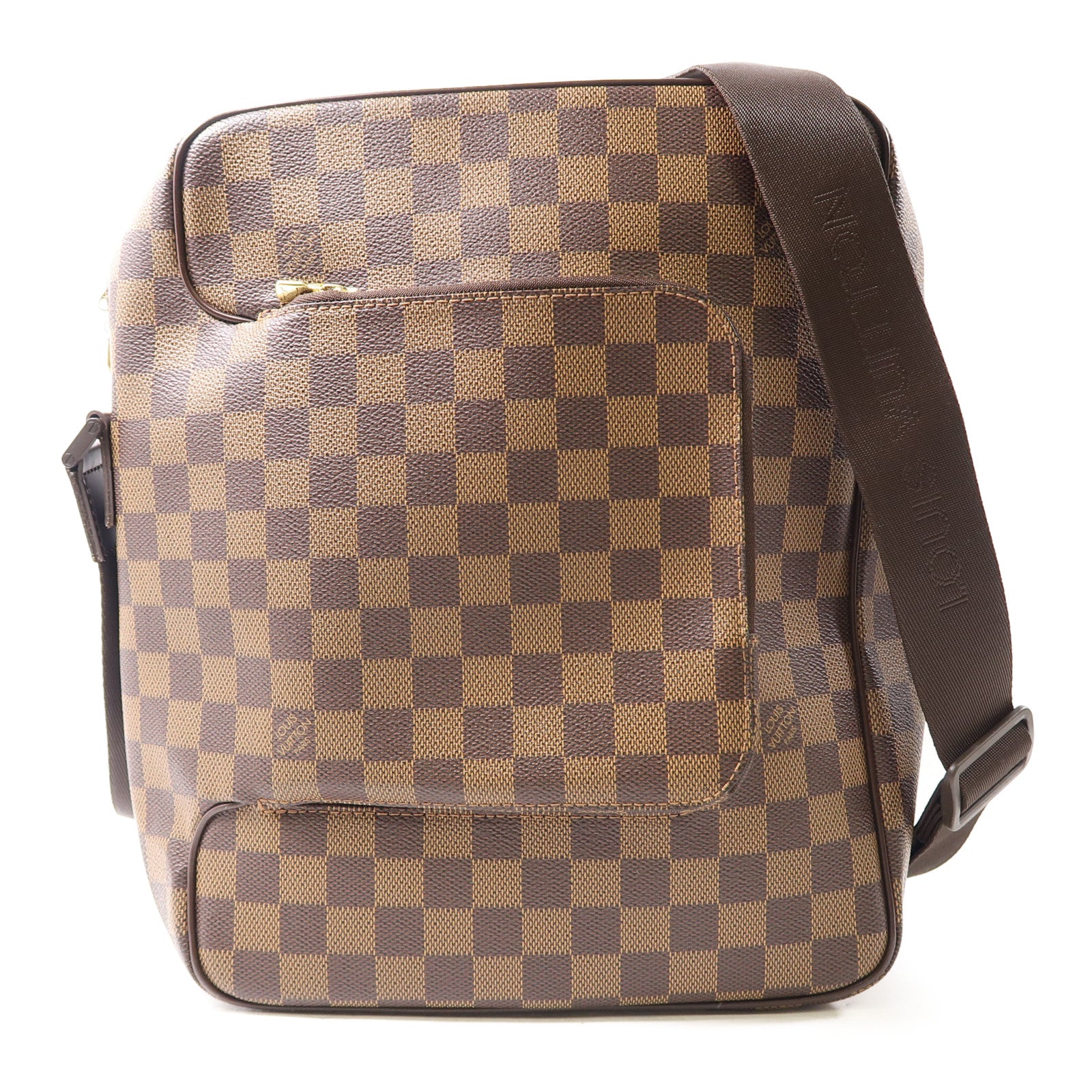 LOUIS VUITTON Monogram Olaf金扣肩背袋棕色