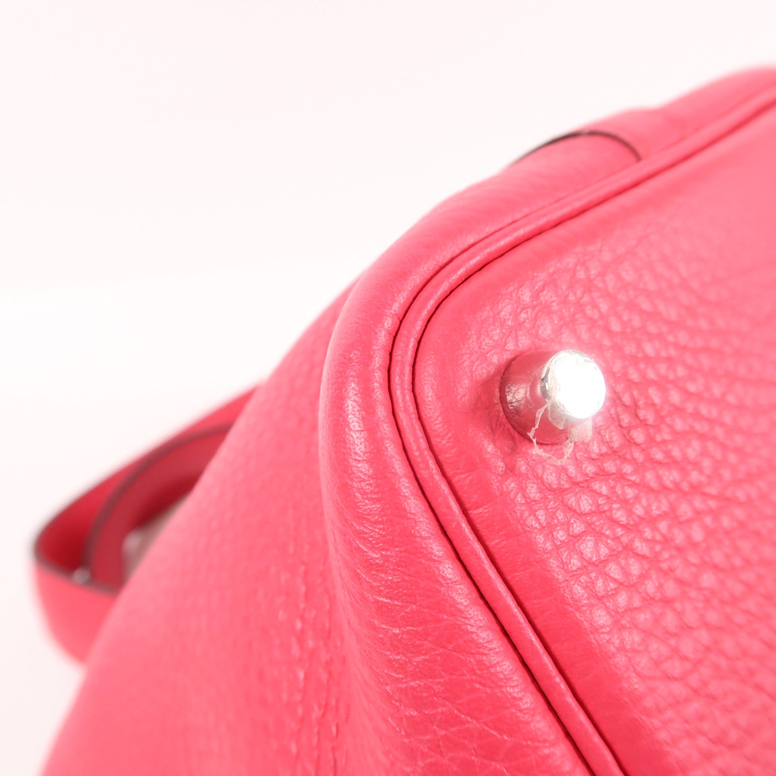 HERMES Clemence皮革Picotin PM手挽袋Rose Mexico