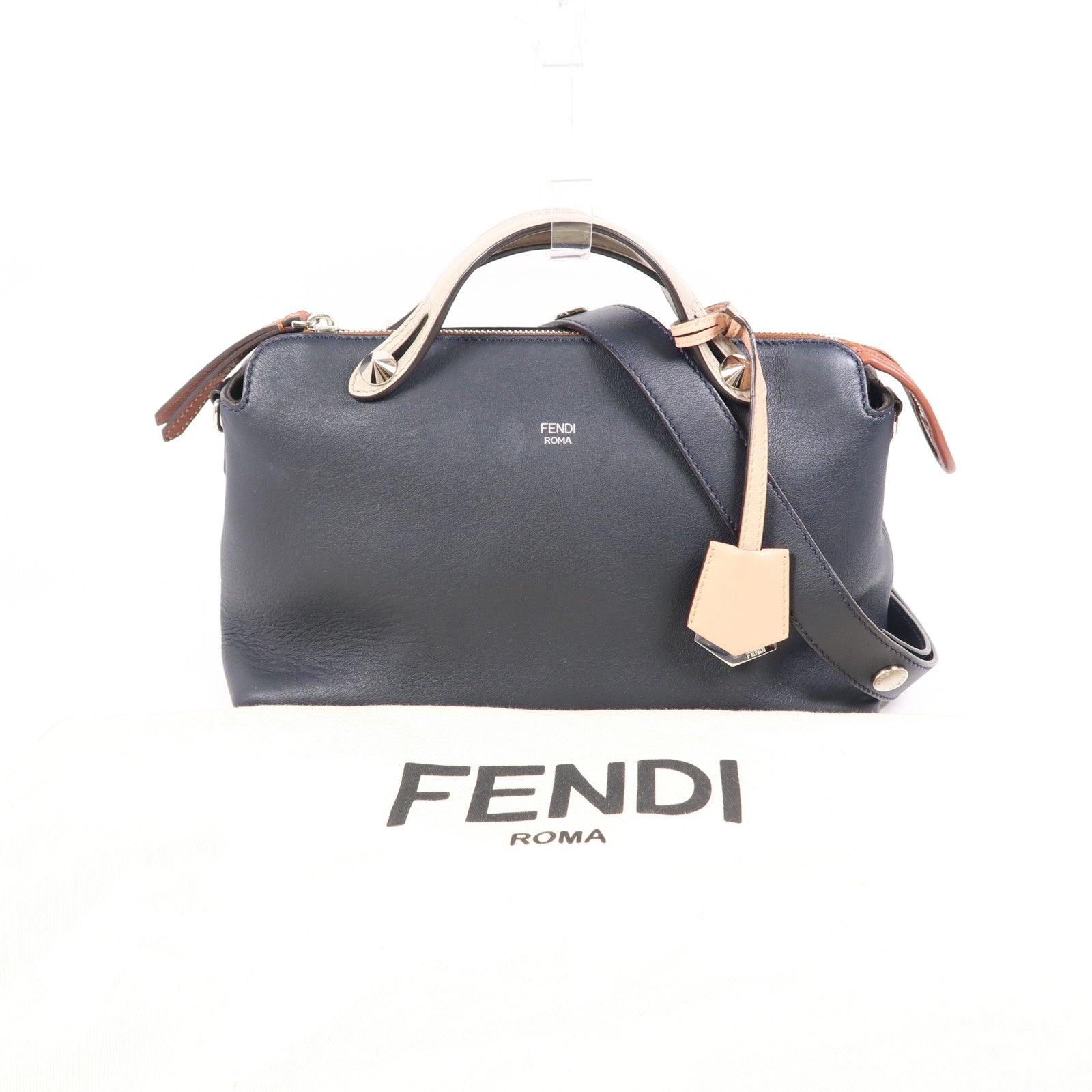 FENDI 牛皮皮革By The Way銀扣手挽肩背兩用袋