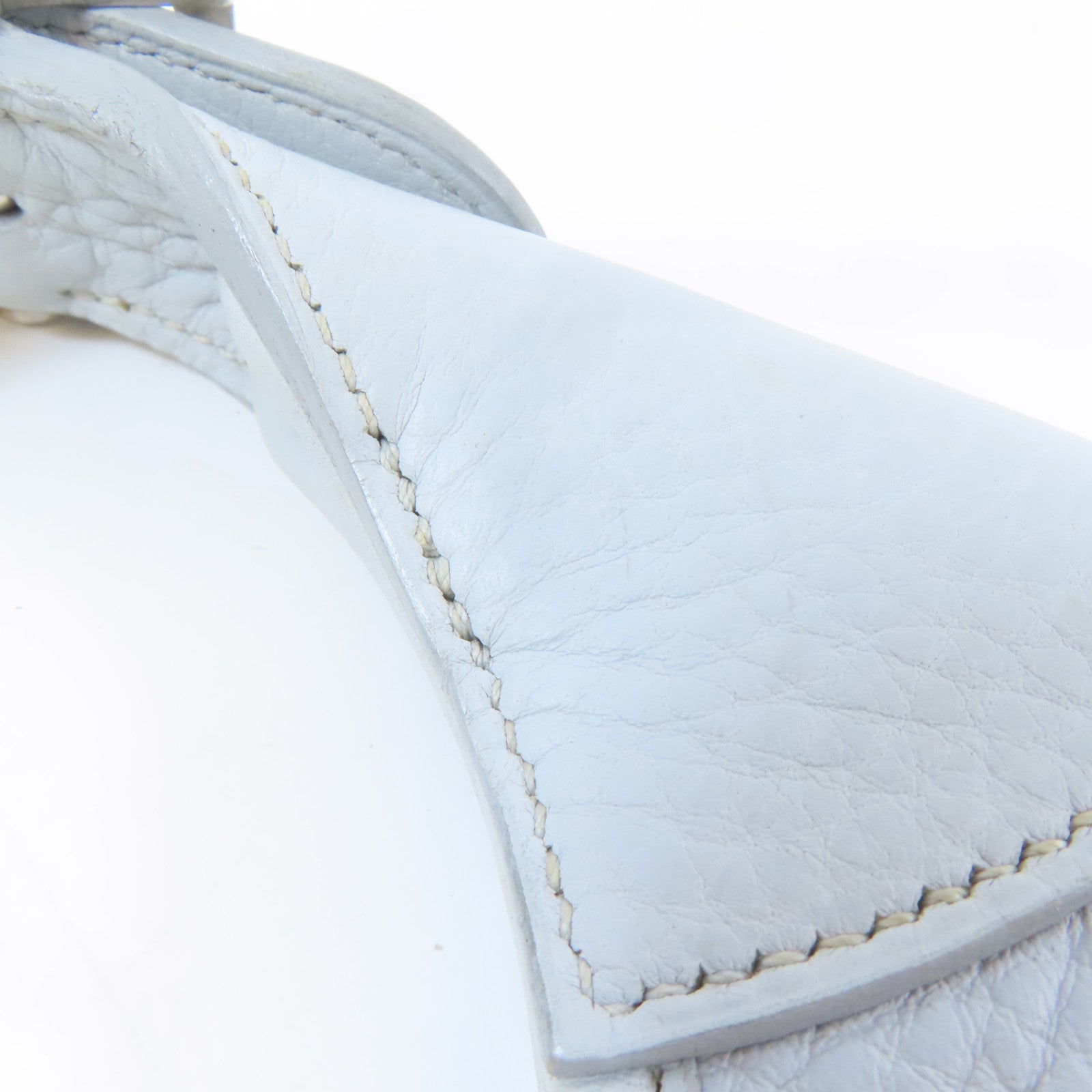 HERMES 【激減優惠】Clemence皮革Trim 35銀扣肩背袋Bleu Glacier淺藍色