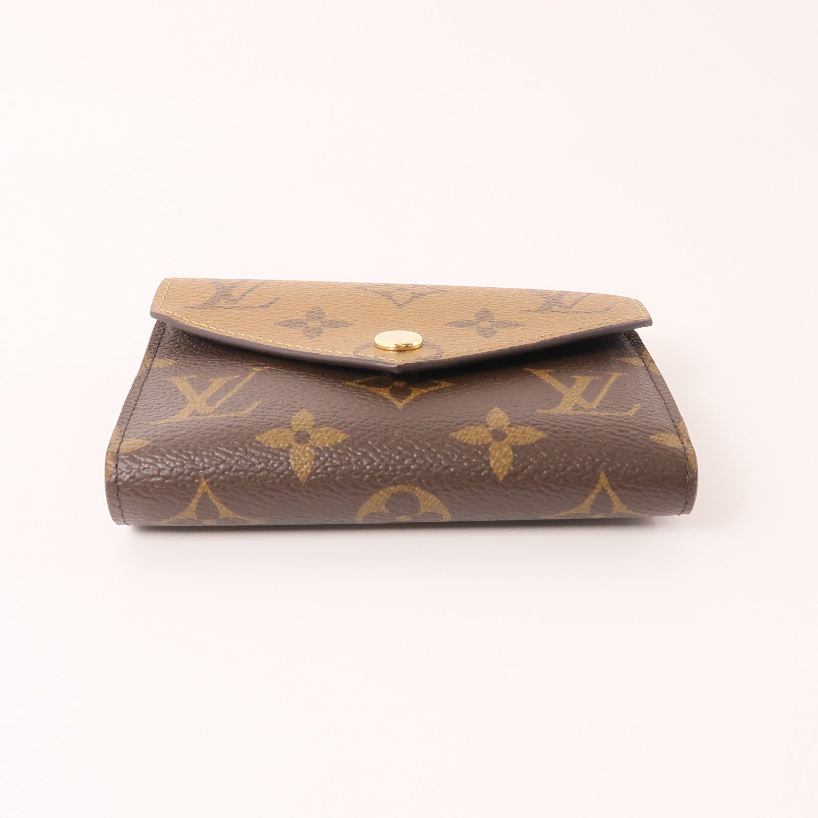 LOUIS VUITTON Monogram/Monogram Reverse Victorine Wallet金扣錢包棕色