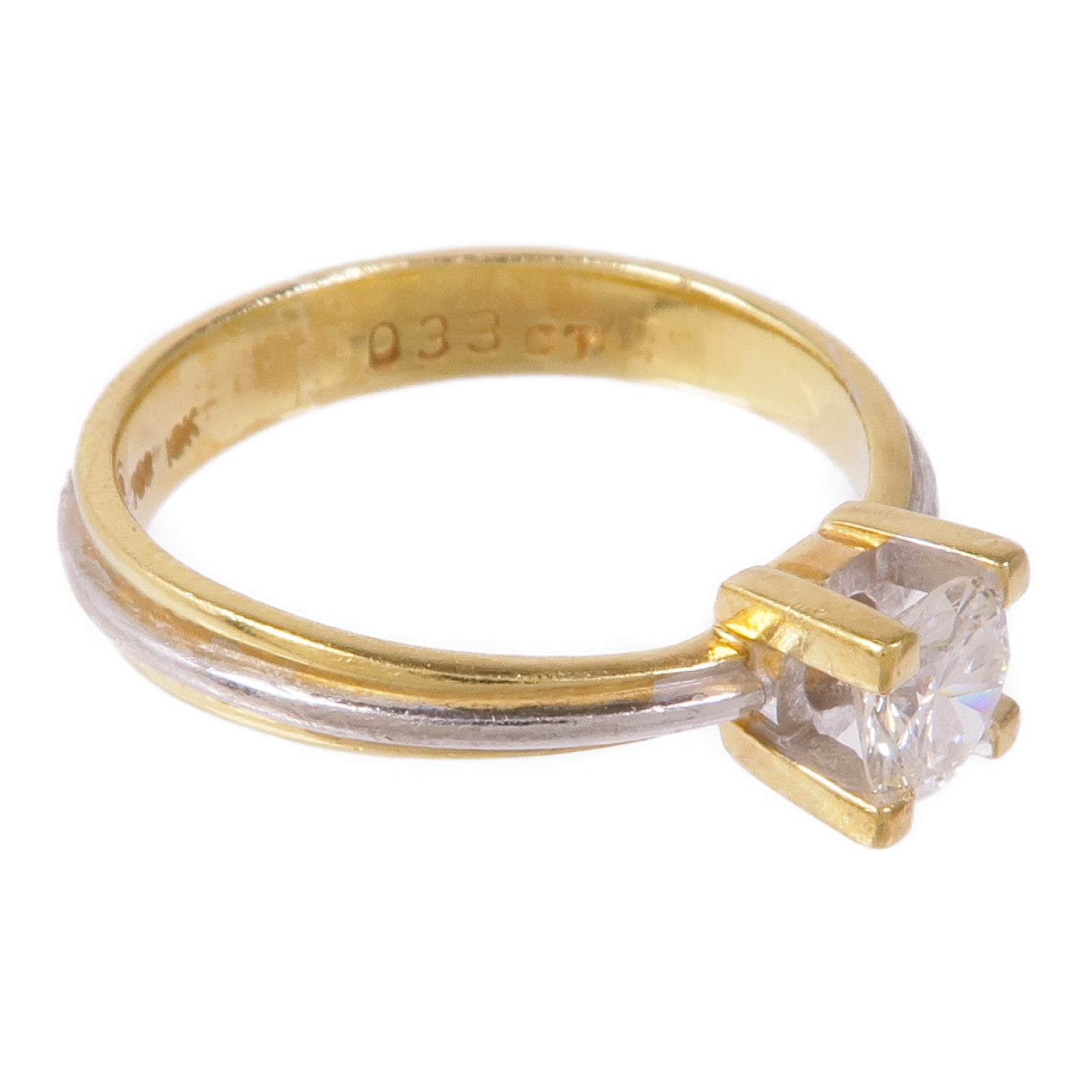 JEWELRY 【激減優惠】18K黃金/白金Diamond Ring鑽石戒指US#4.25