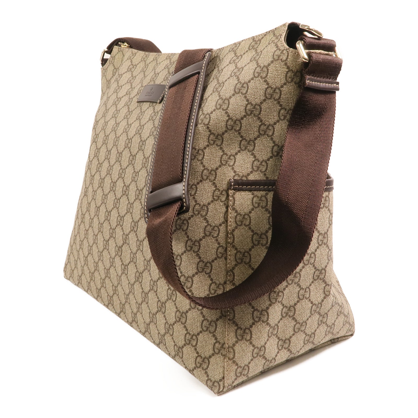 GUCCI 塗層帆布Shoulder Bag金扣肩背袋