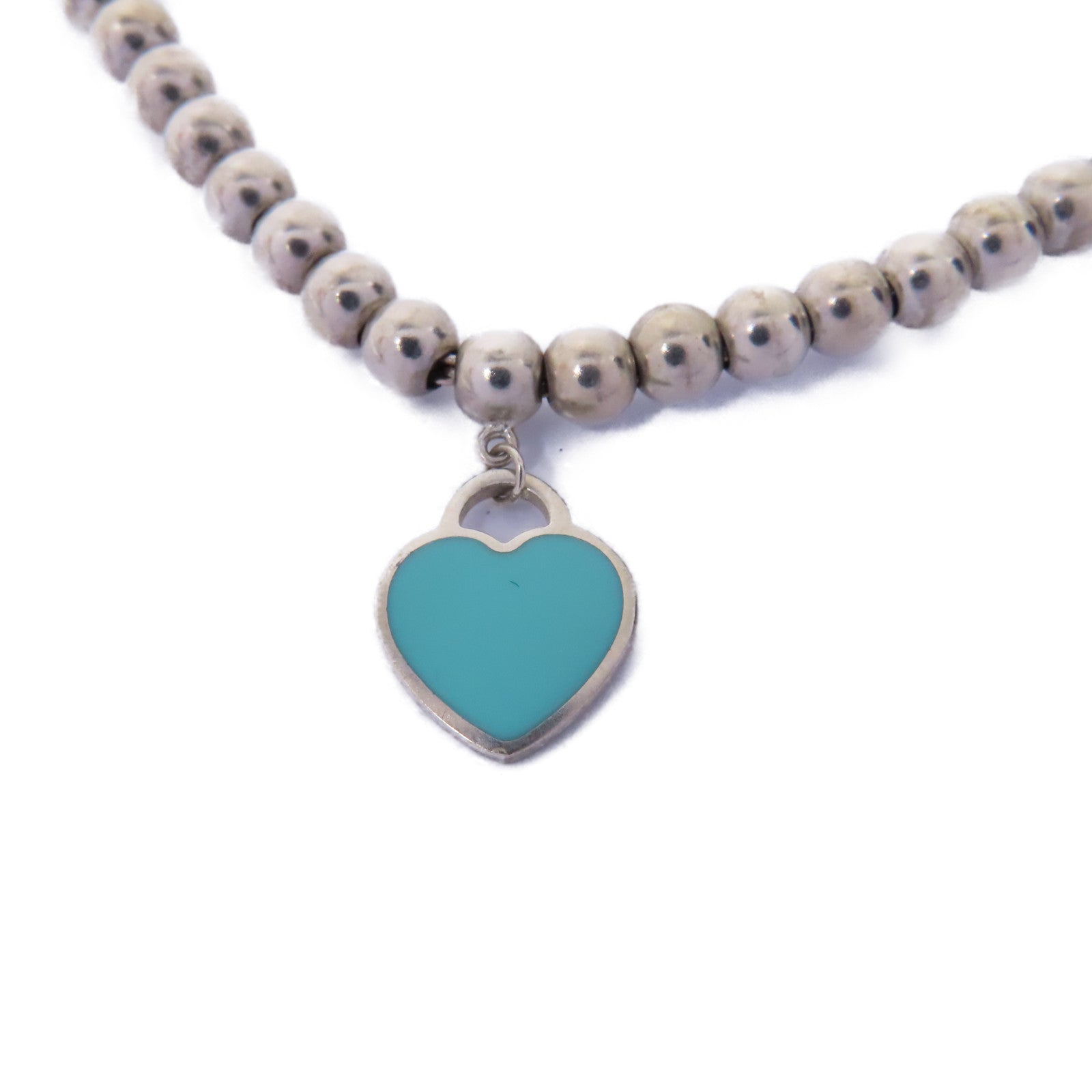 TIFFANY＆CO 925純銀Mini Heart項鍊綠色