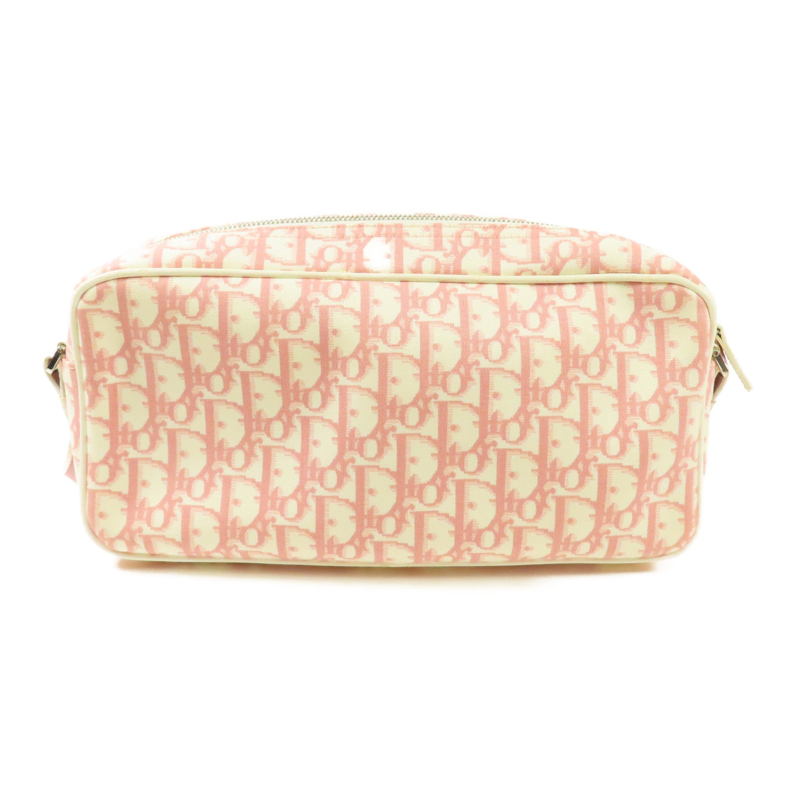 Dior 帆布Trotter Canvas Flower銀扣肩背袋