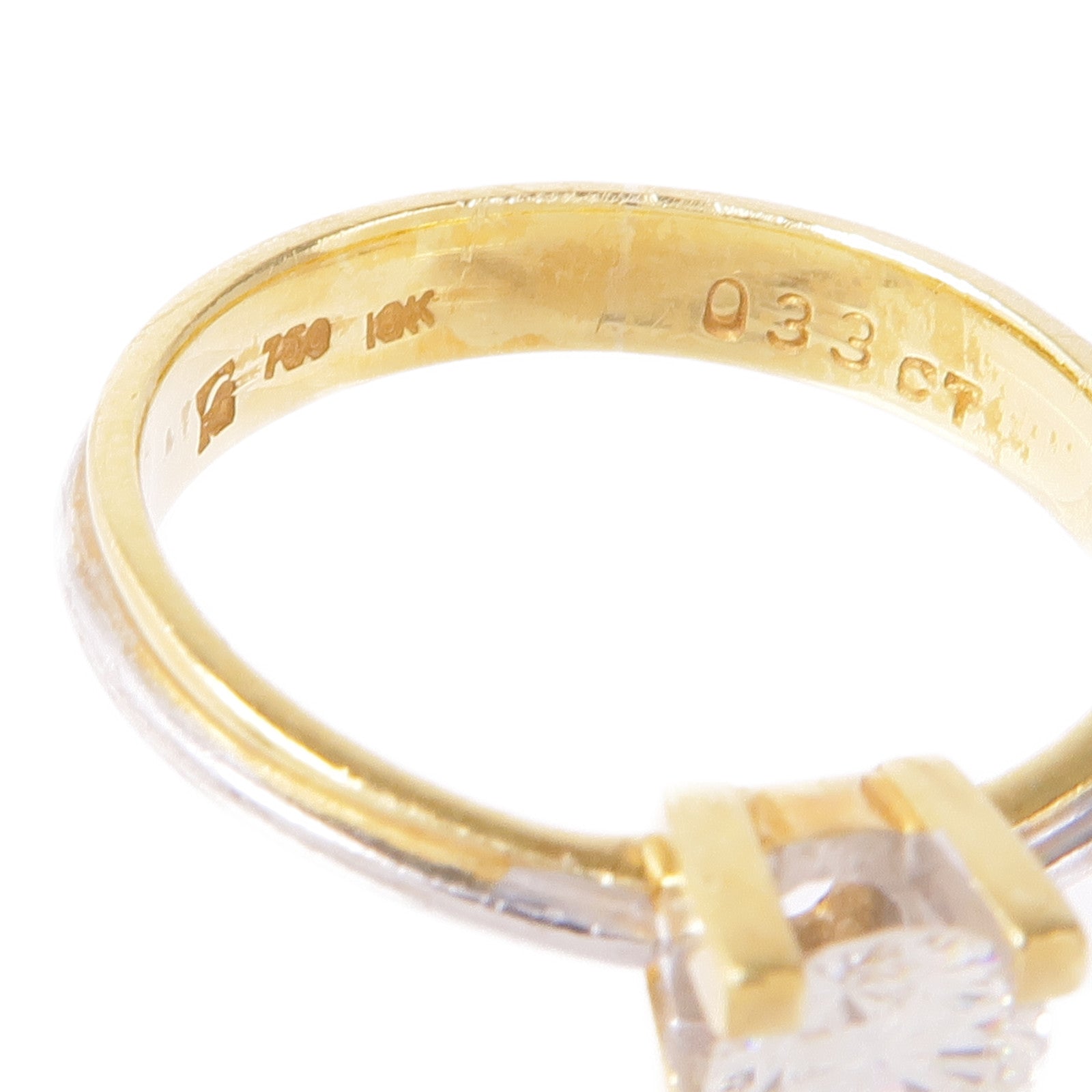 JEWELRY 【激減優惠】18K黃金/白金Diamond Ring鑽石戒指US#4.25