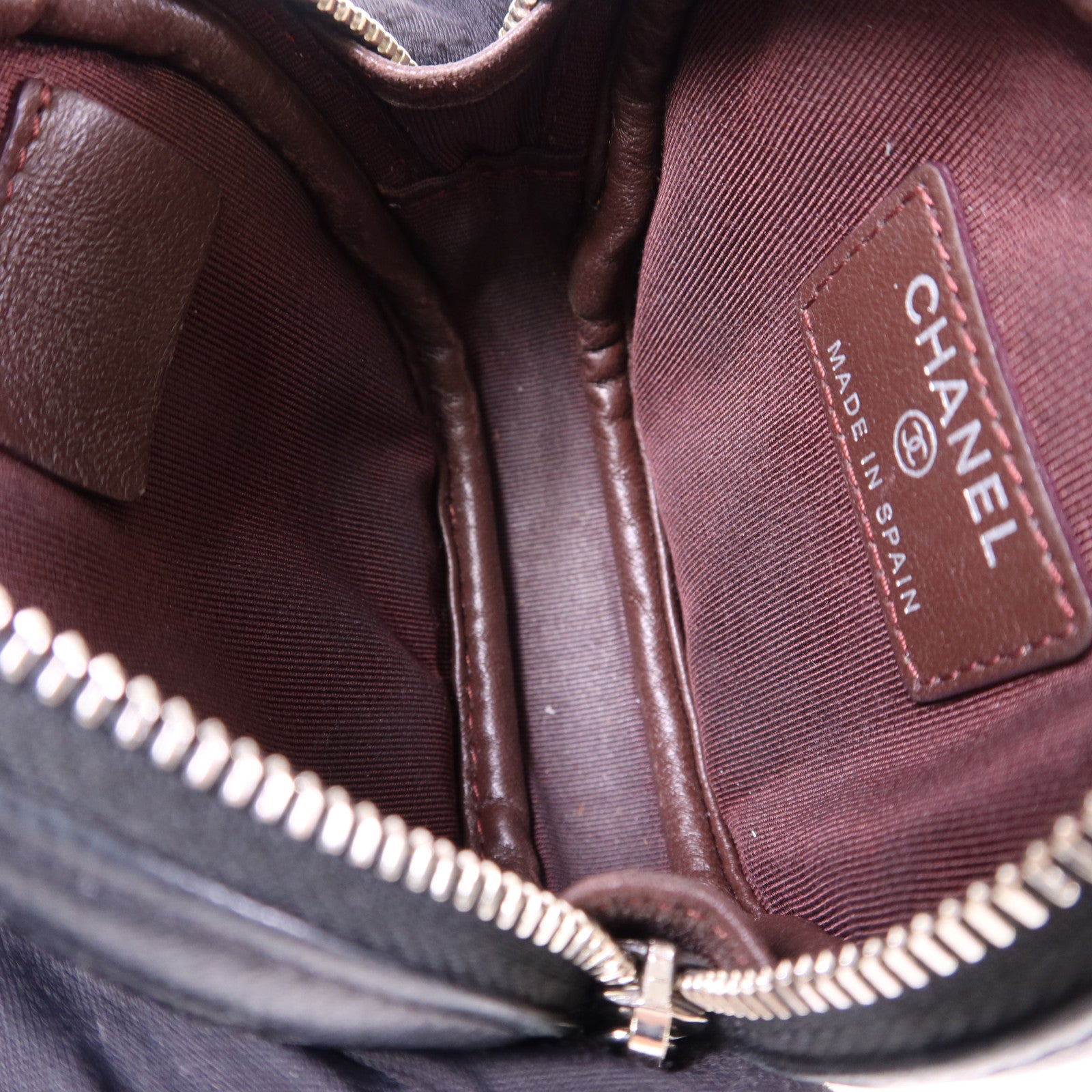 CHANEL 羊皮皮革Coin Case銀扣零錢包