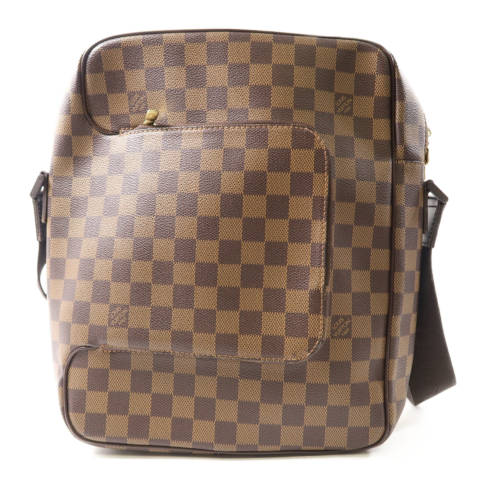LOUIS VUITTON Monogram Olaf金扣肩背袋棕色