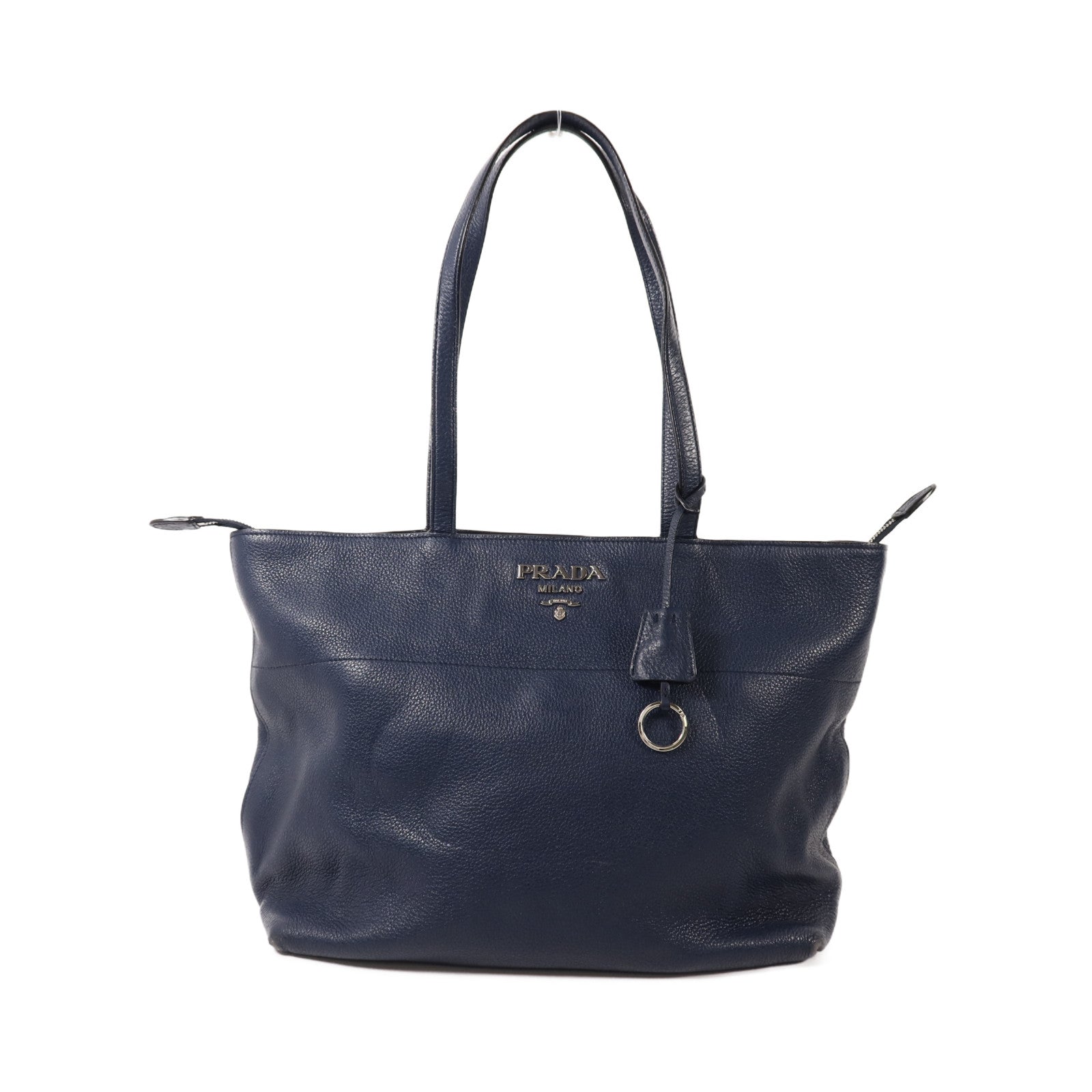 PRADA 牛皮皮革Tote Bag銀扣手挽袋