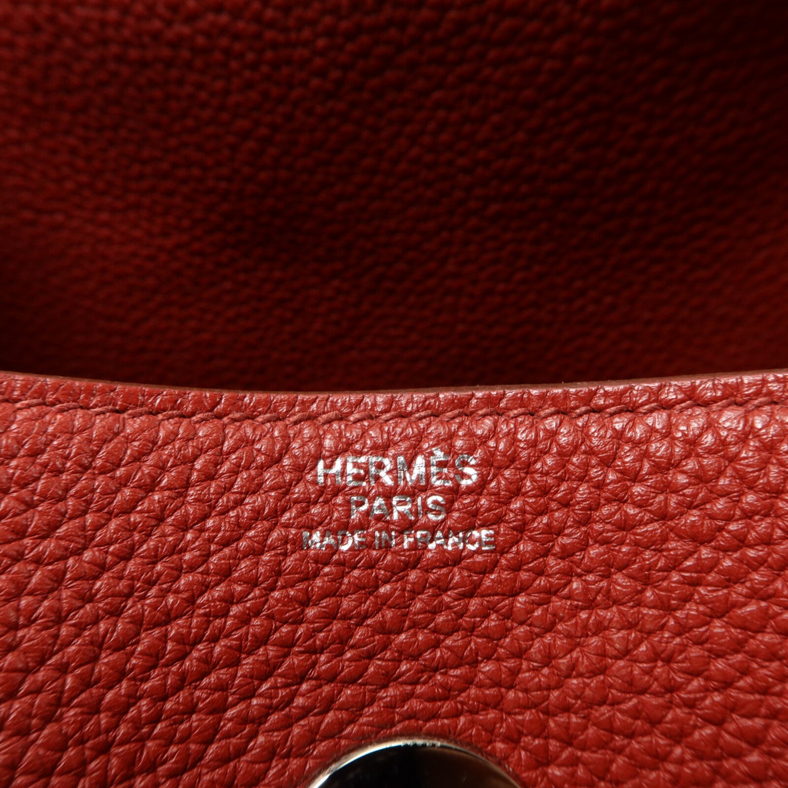 HERMES Clemence皮革Lindy 30手挽肩背兩用袋Rouge Casaque