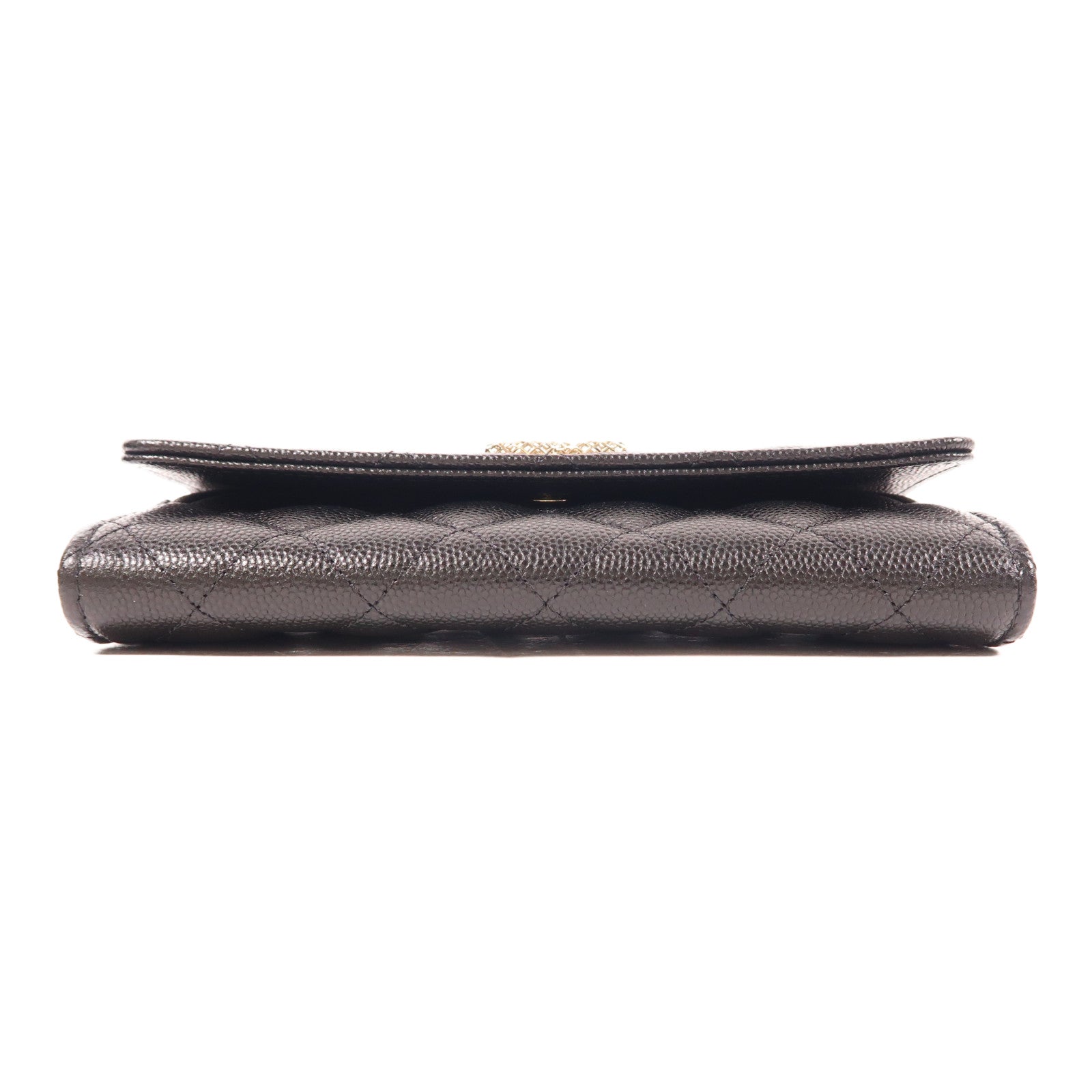 CHANEL 牛皮皮革Long Wallet金扣長錢包
