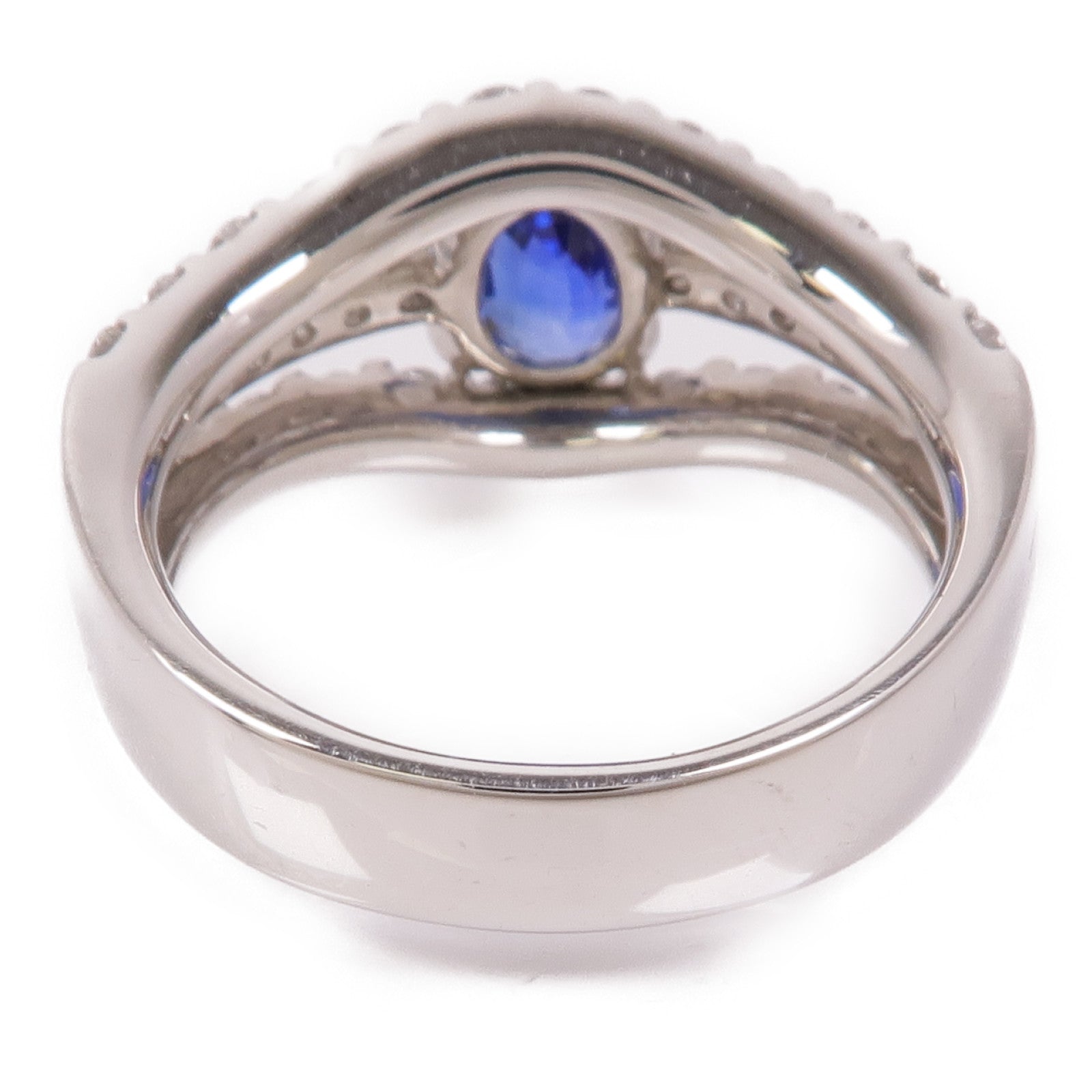 JEWELRY PT900鉑金Sapphire/Diamond Ring藍寶石/鑽石戒指US#5.75