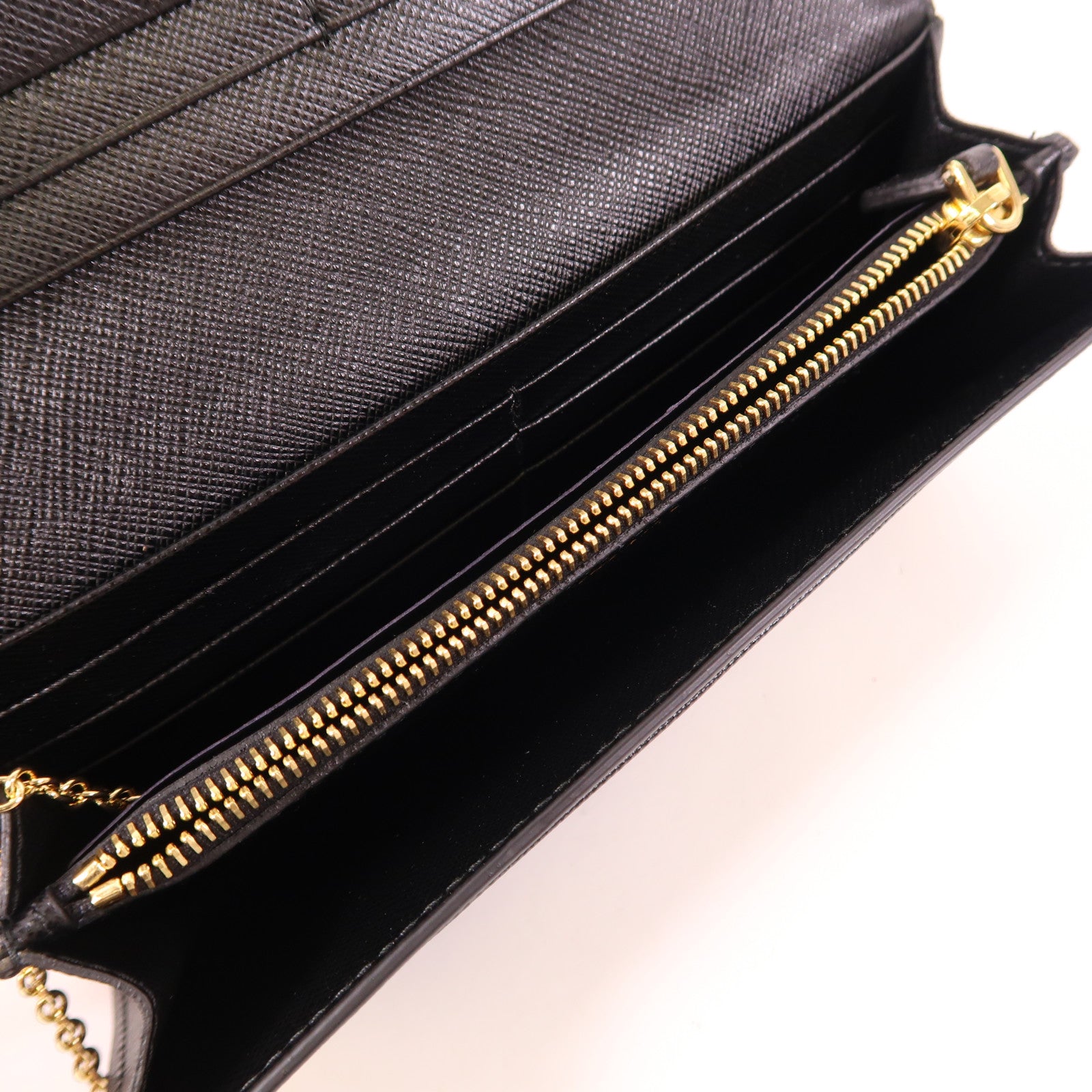 PRADA 牛皮皮革Long Wallet金扣長錢包