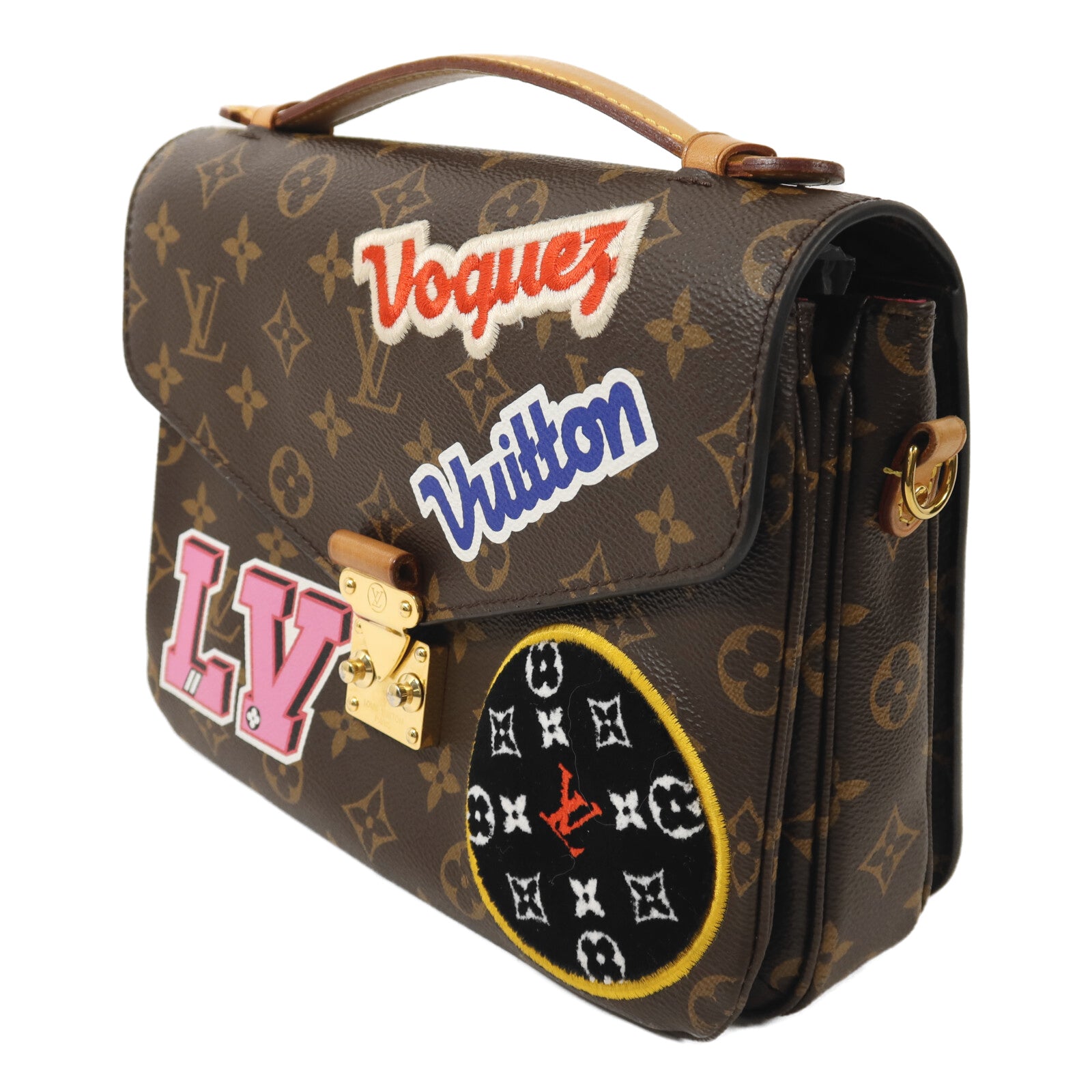 LOUIS VUITTON Monogram Patches Pochette Metis金扣手挽肩背兩用袋