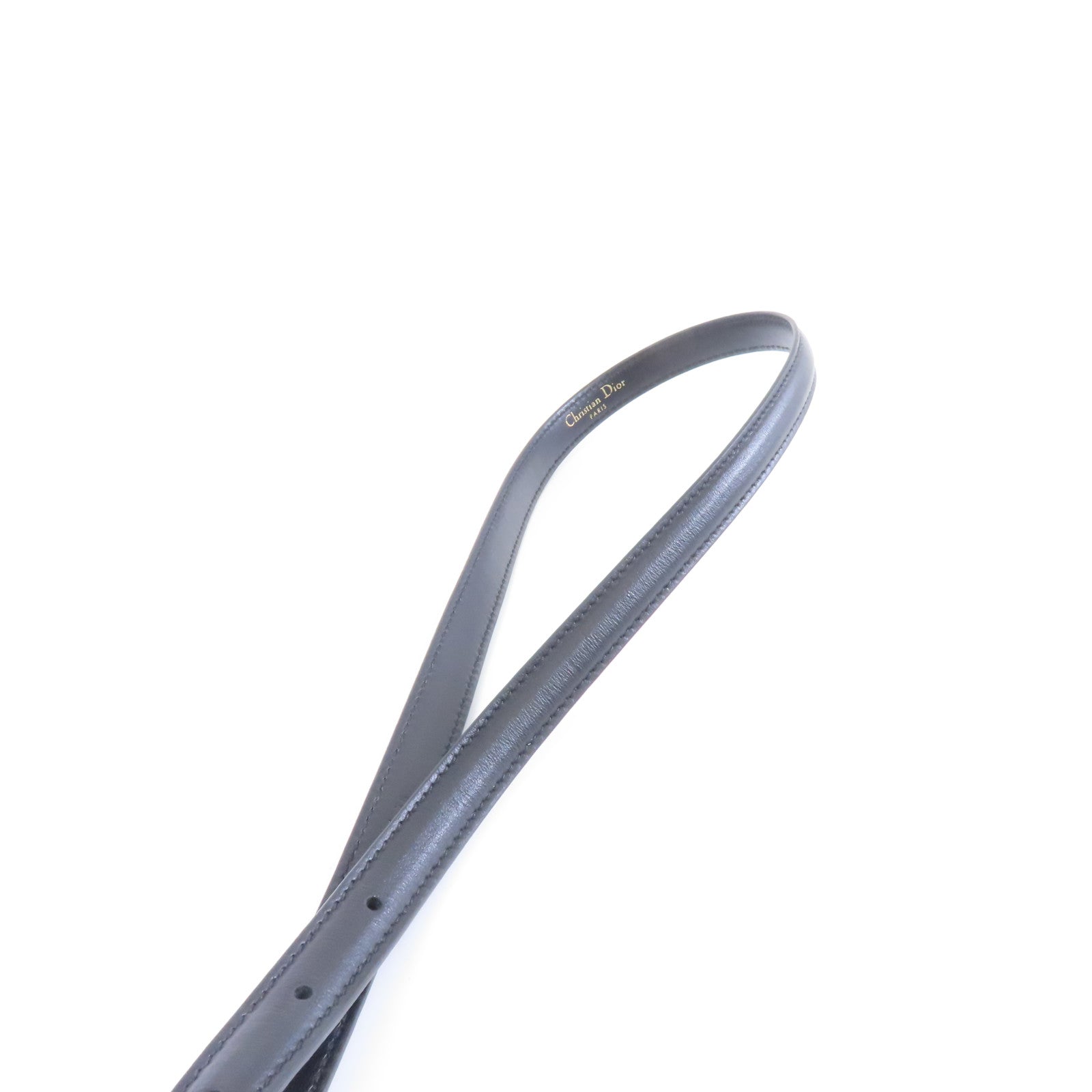 Dior 牛皮皮革Belt 75cm金扣皮帶黑色