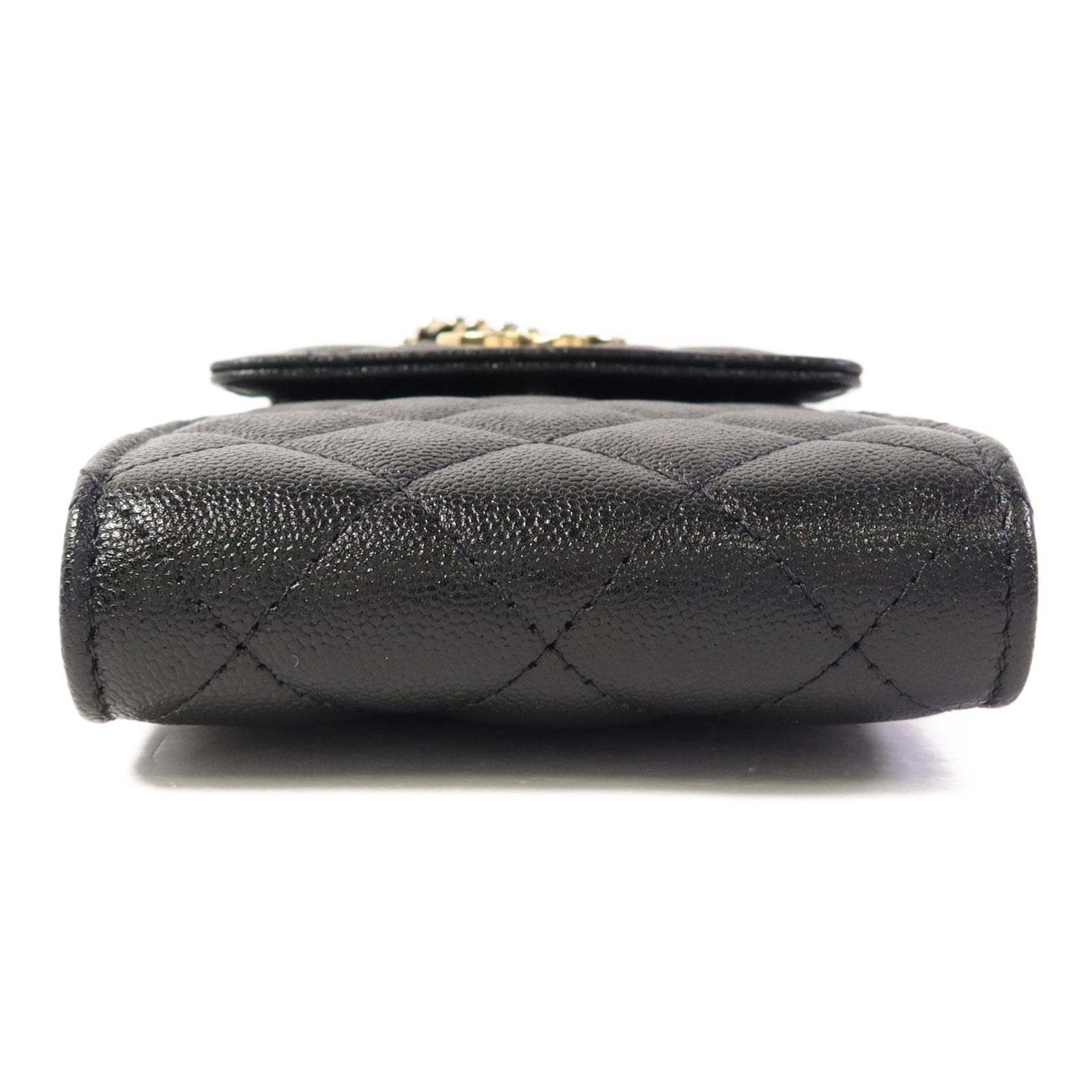 CHANEL 牛皮皮革Phone and Airpods Case金扣手機袋