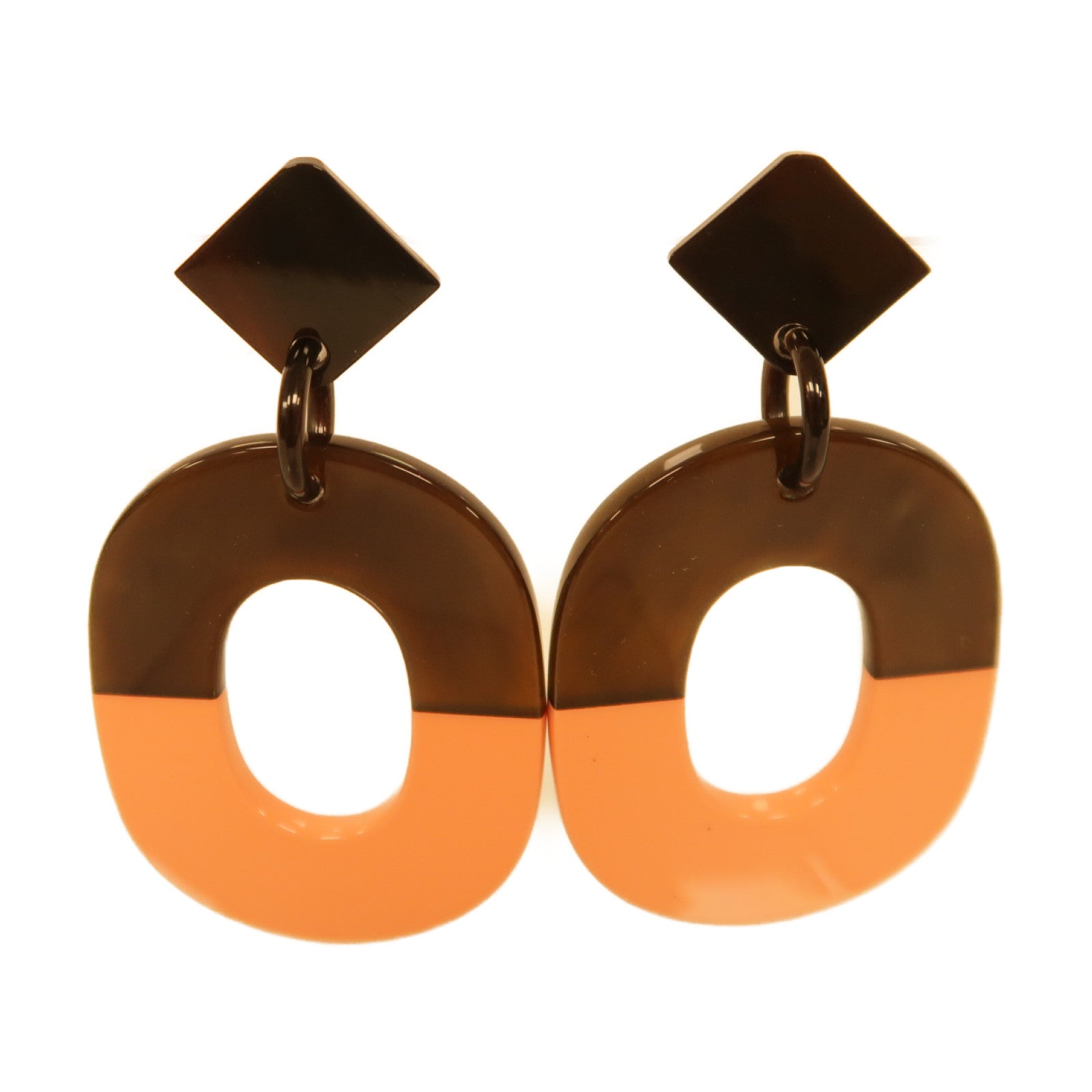 HERMES 【激減優惠】水牛角Earrings耳環啡色/粉紅色